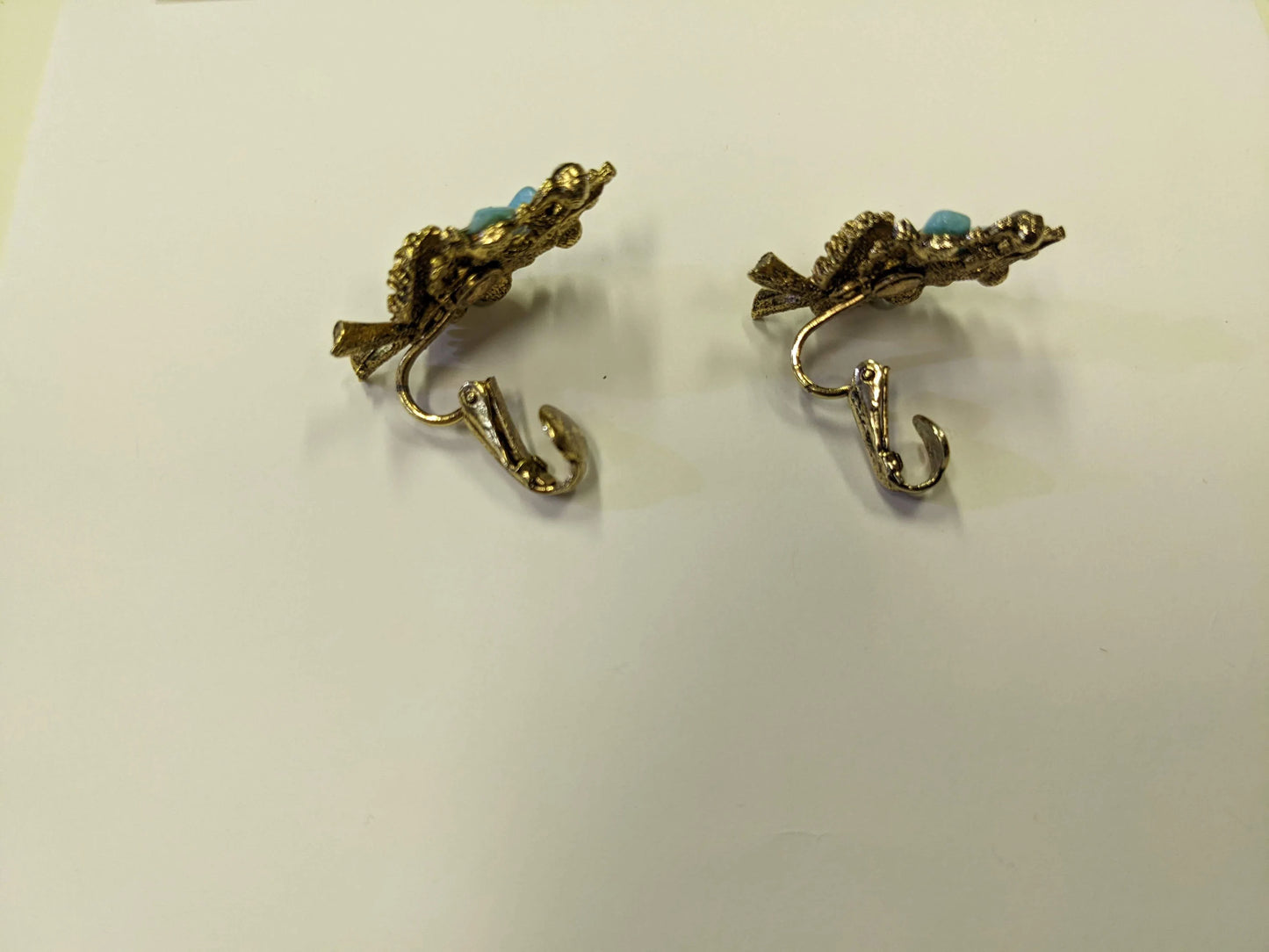 Bridal Perfect - Naturalistic Brooch and Earrings Set - Vintage