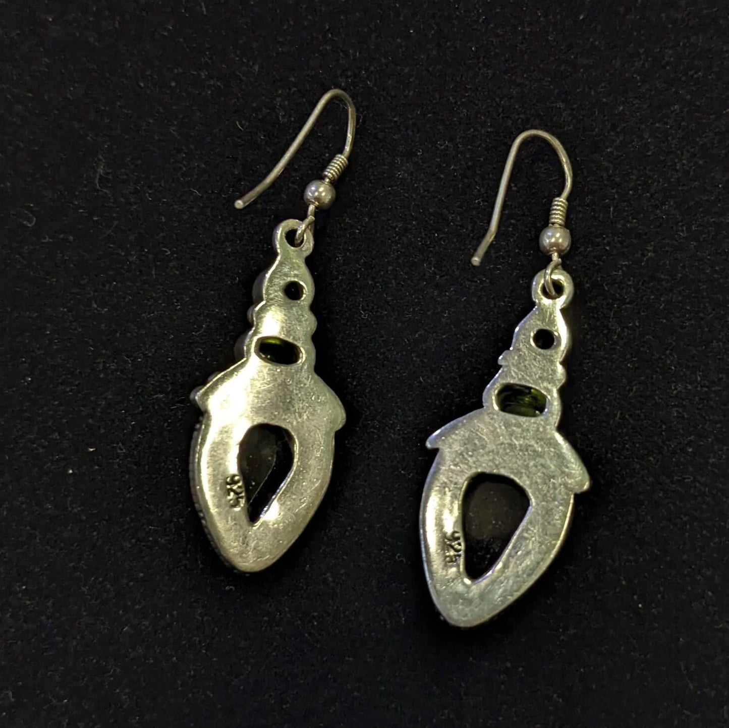 925 Silver Drop Earrings with gemstones