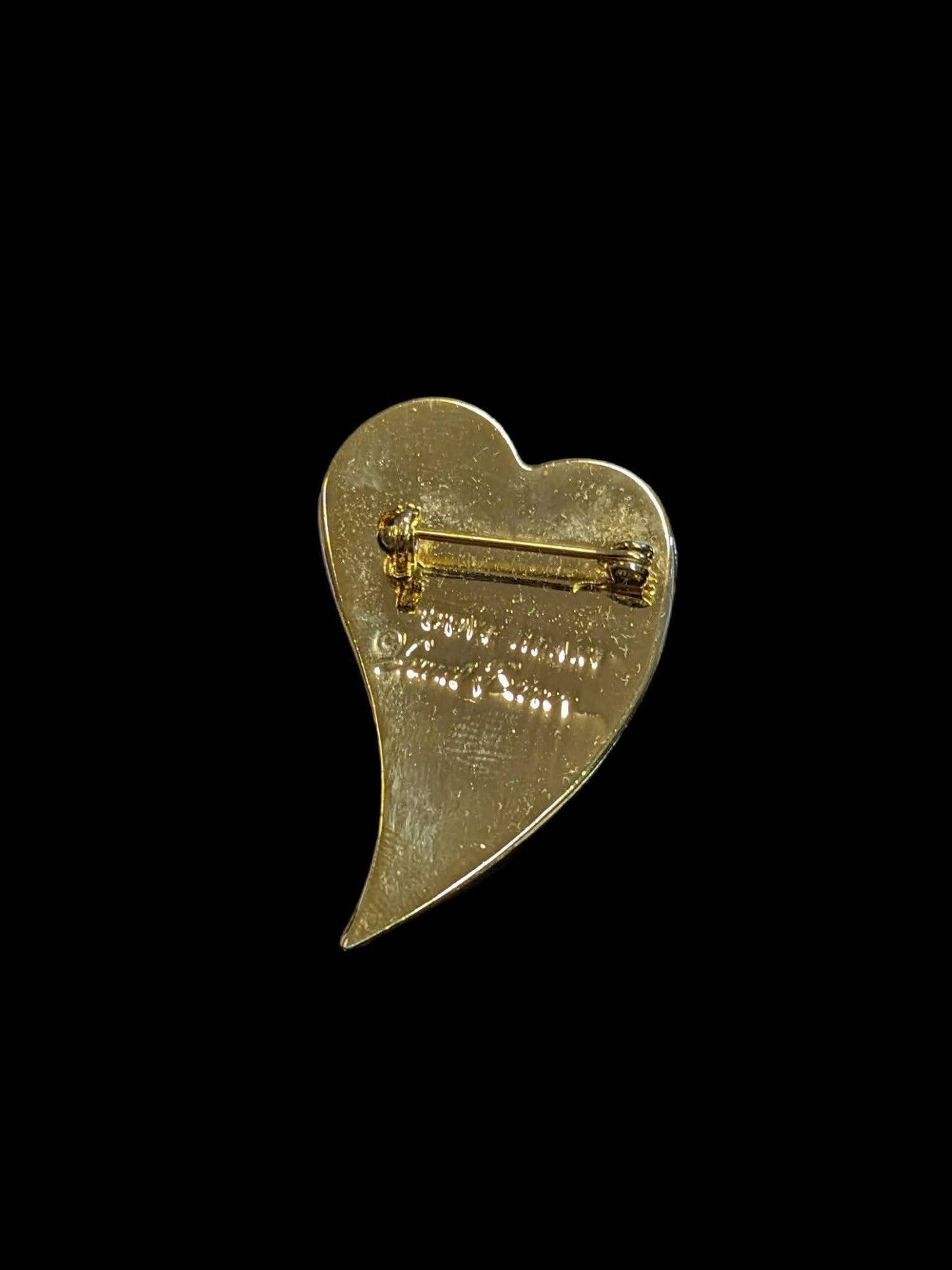 Laurel Burch Signed Dove Heart Pin - Vintage Peace Brooch