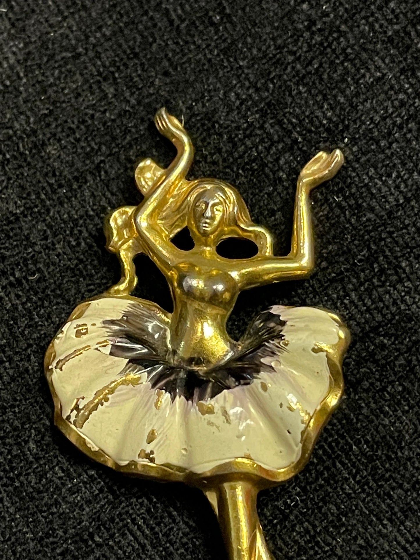 Gold Ballerina Dancer Pin Brooch - Vintage Ballerina Pin