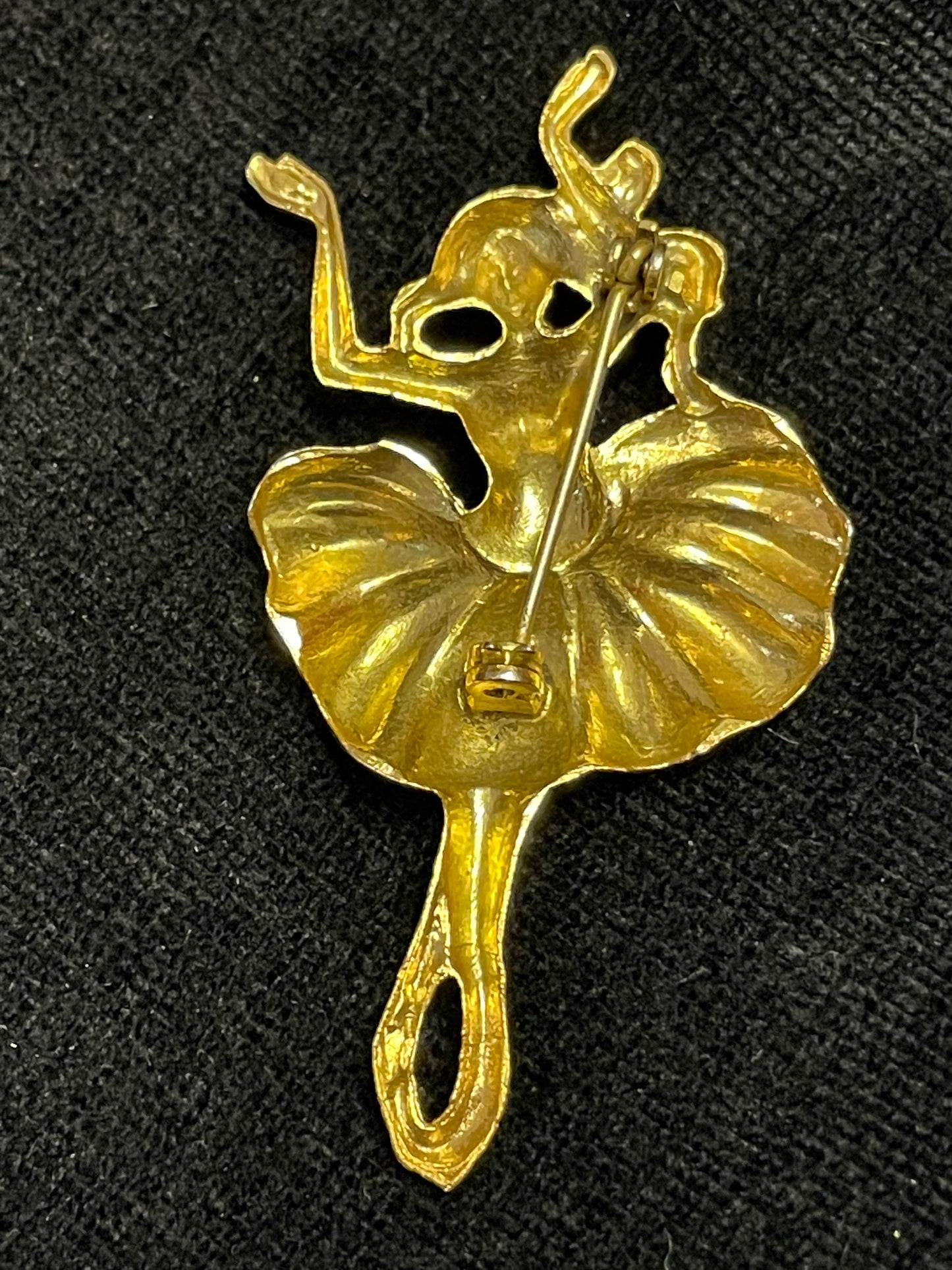 Gold Ballerina Dancer Pin Brooch - Vintage Ballerina Pin
