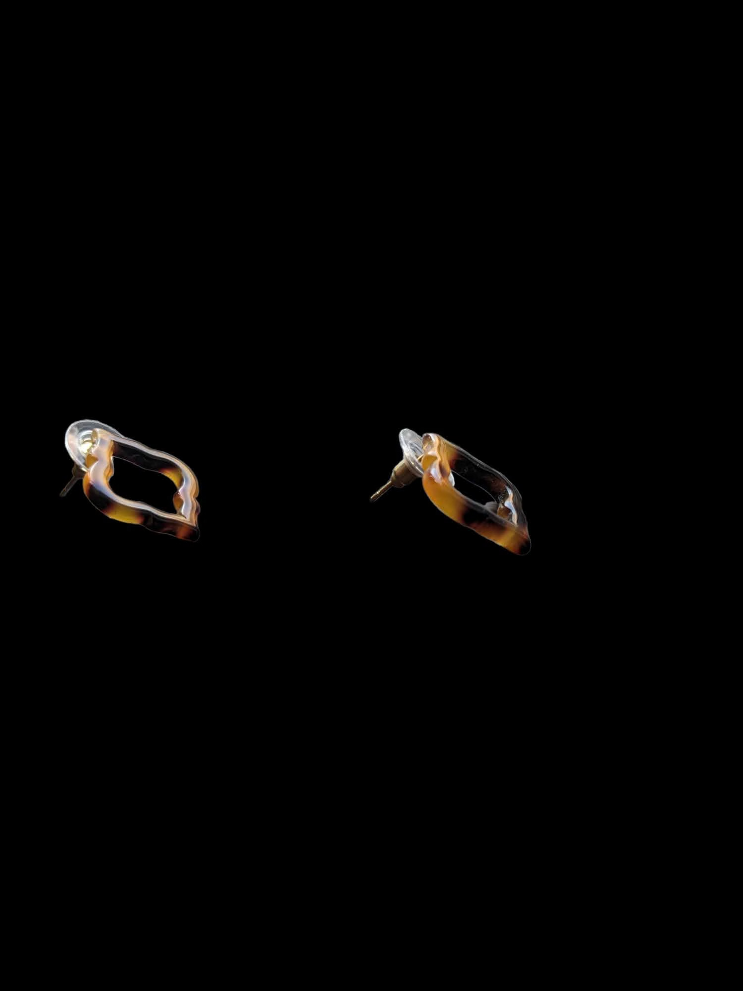 Tortoise Shell Plastic Drop Earrings