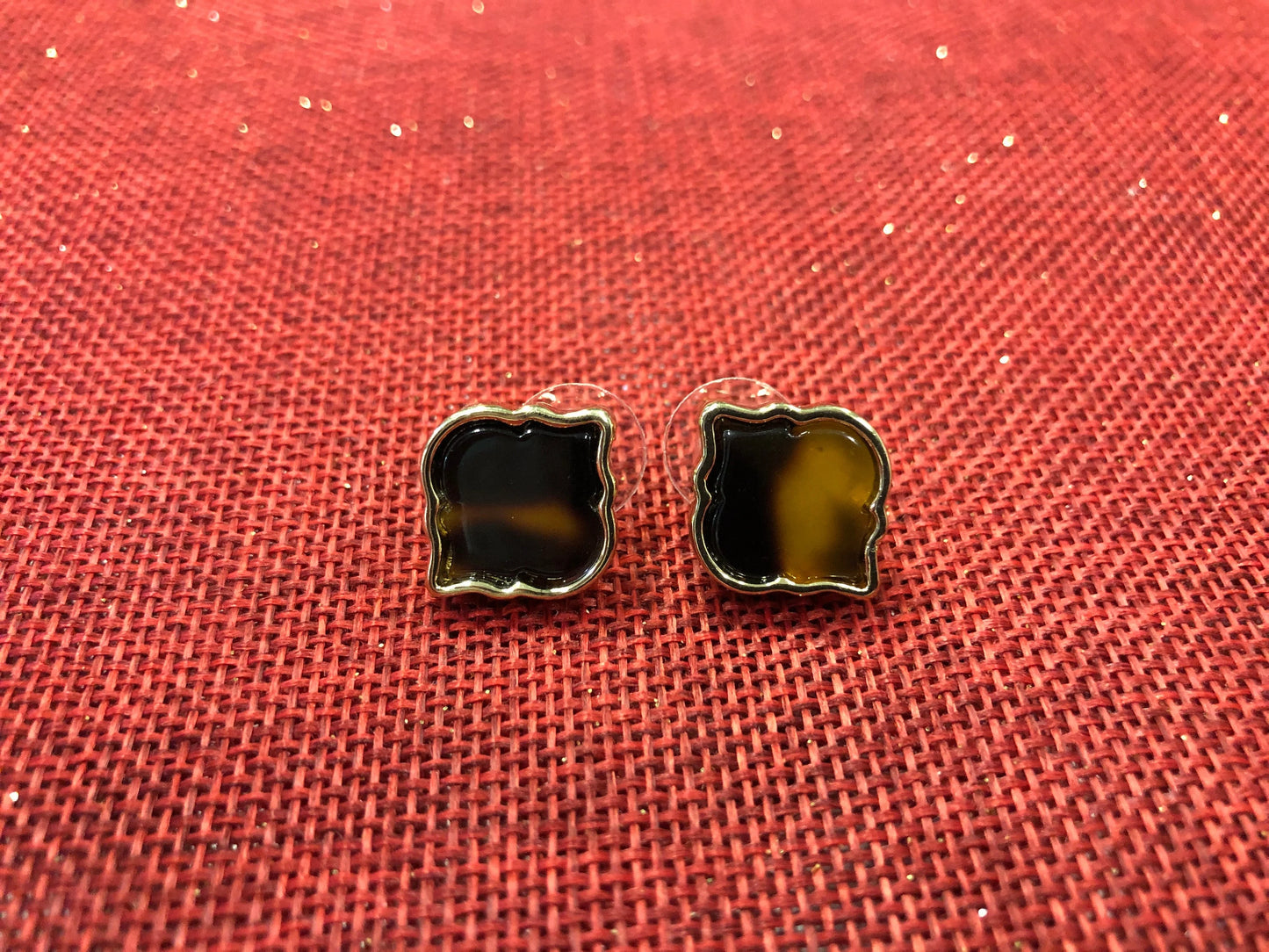 Faux Amber Stud Earrings