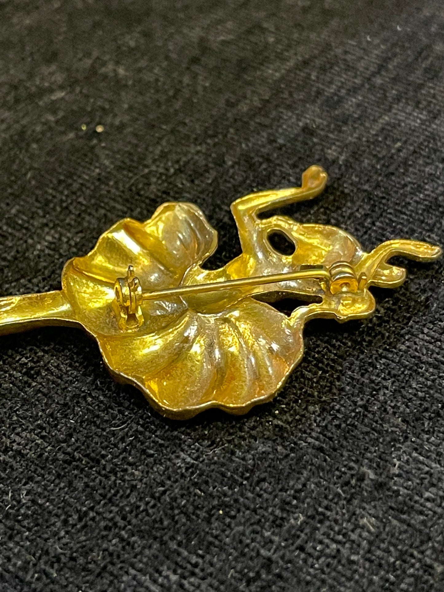Gold Ballerina Dancer Pin Brooch - Vintage Ballerina Pin