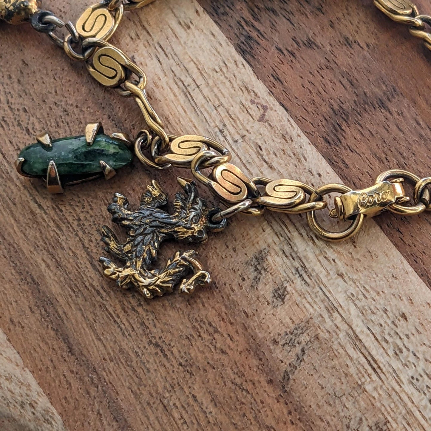 Coro Charm Bracelet with Jade