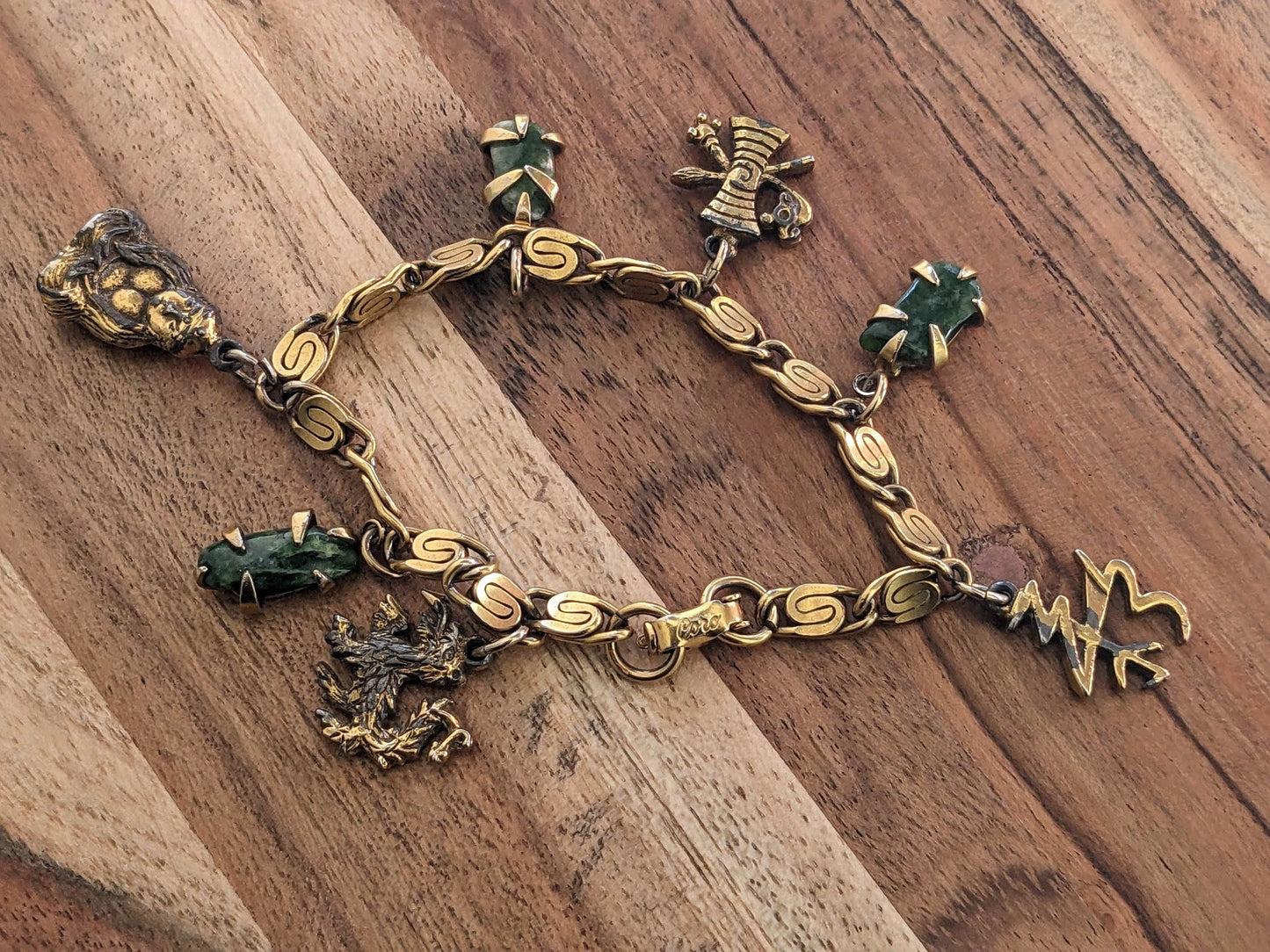 Coro Charm Bracelet with Jade