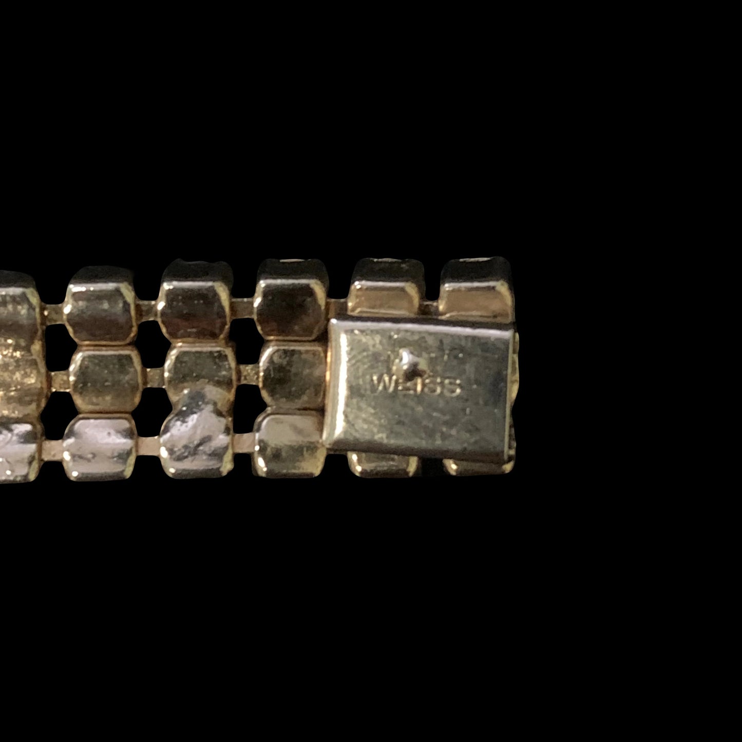Weiss Prong Set Faux Topaz Crystal on Goldtone Bracelet - Sassy Topaz Weiss Bracelet