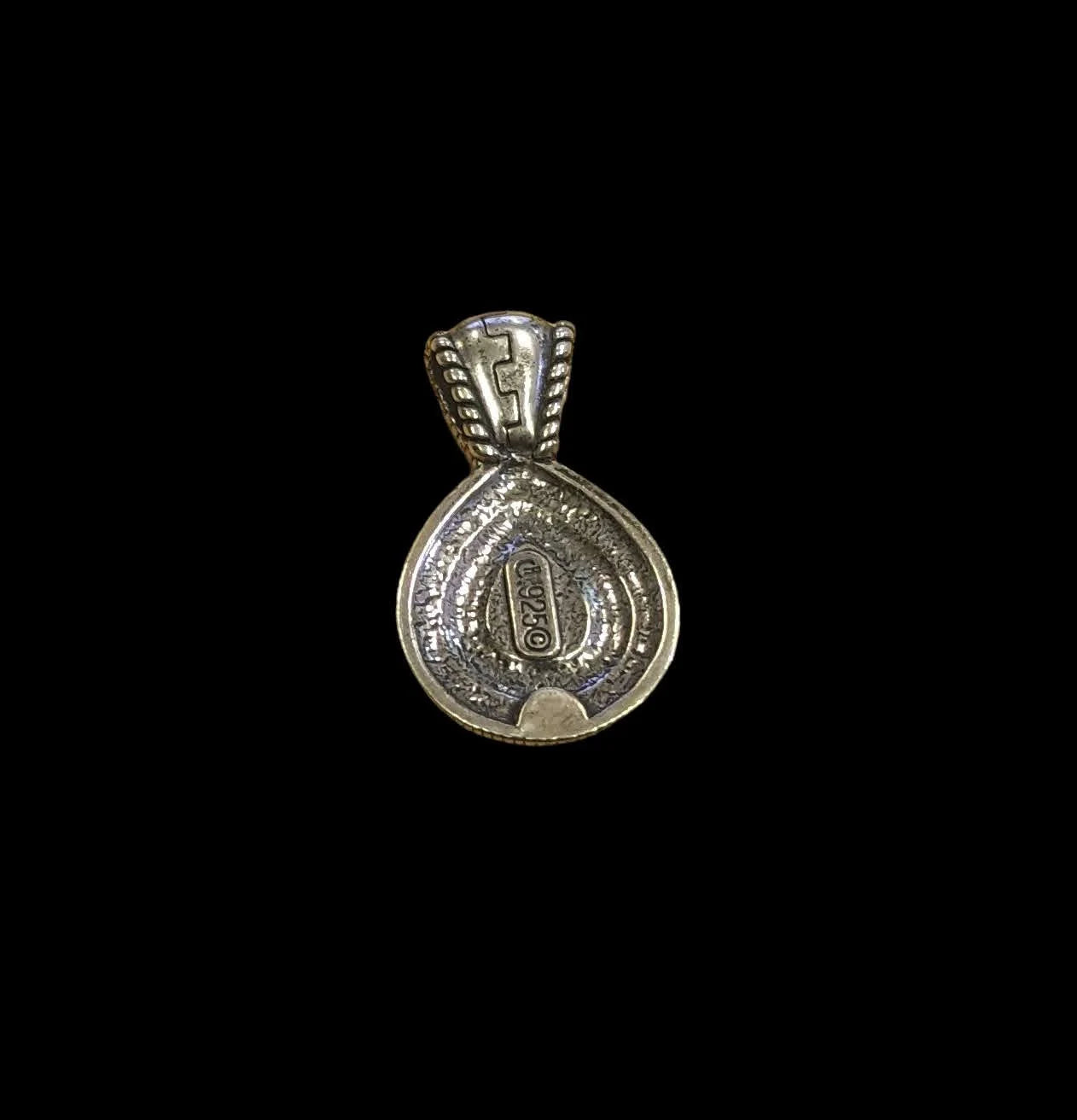 Green Turquoise and Sterling Silver Southwest Native American Style Pendant- Vintage Carolyn Pollack