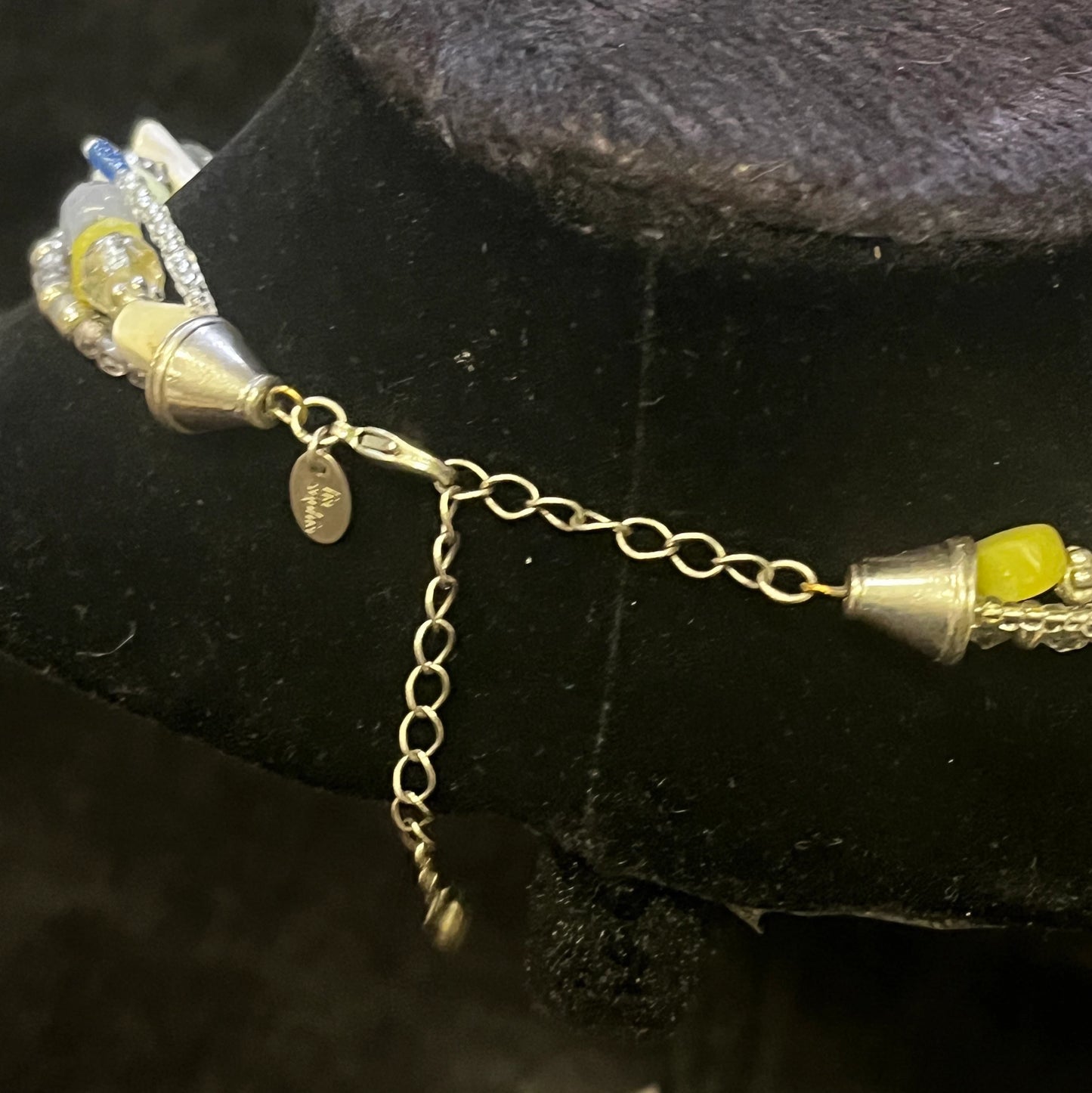 Three Strand Choker Necklace - Quartz, Agate and Crystal Bead Necklace - Maker's Mark Lia Sophia - Beautiful Pale Green Choker Necklace