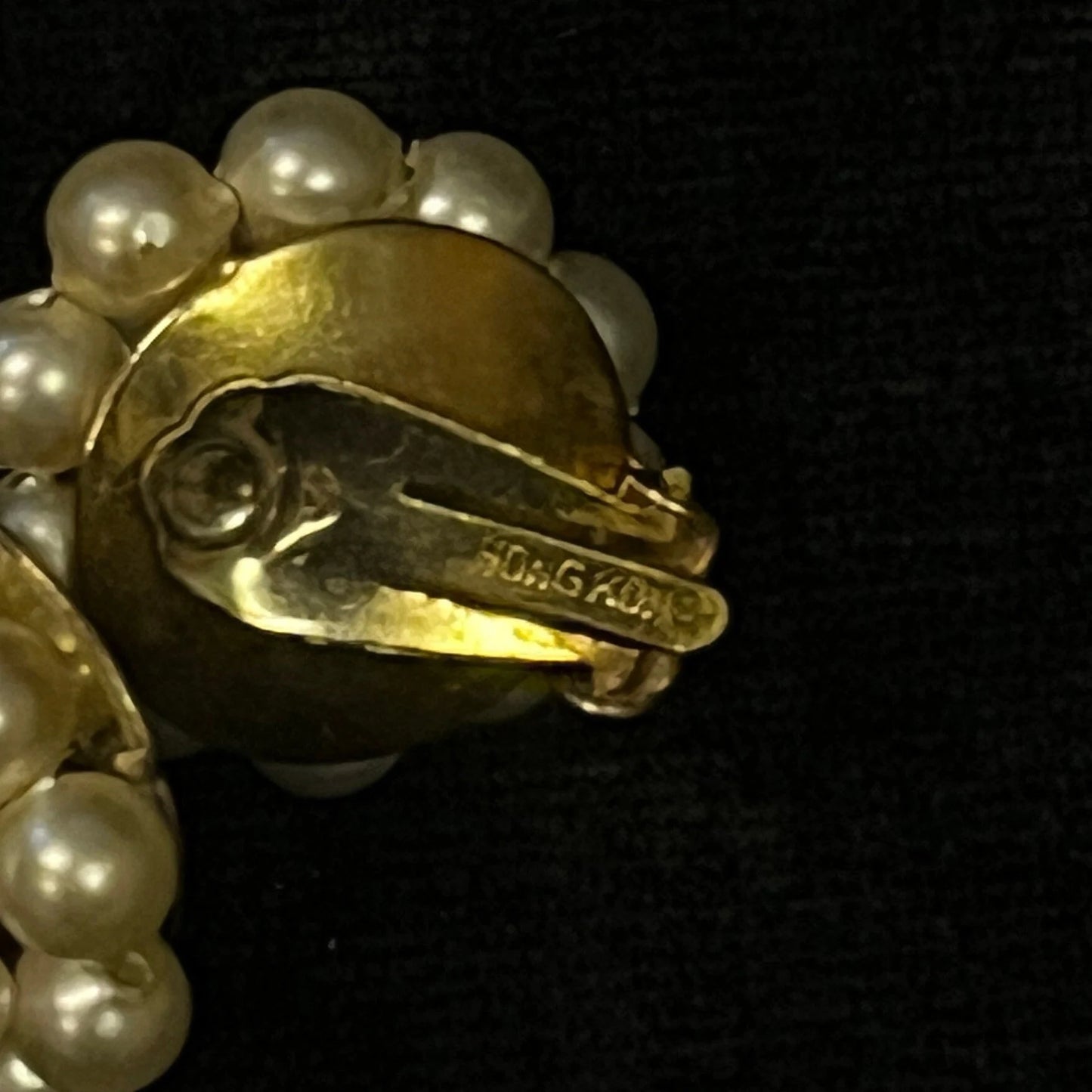 Hong Kong Beaded Faux Pearl Bead Cluster Clip-on Earrings