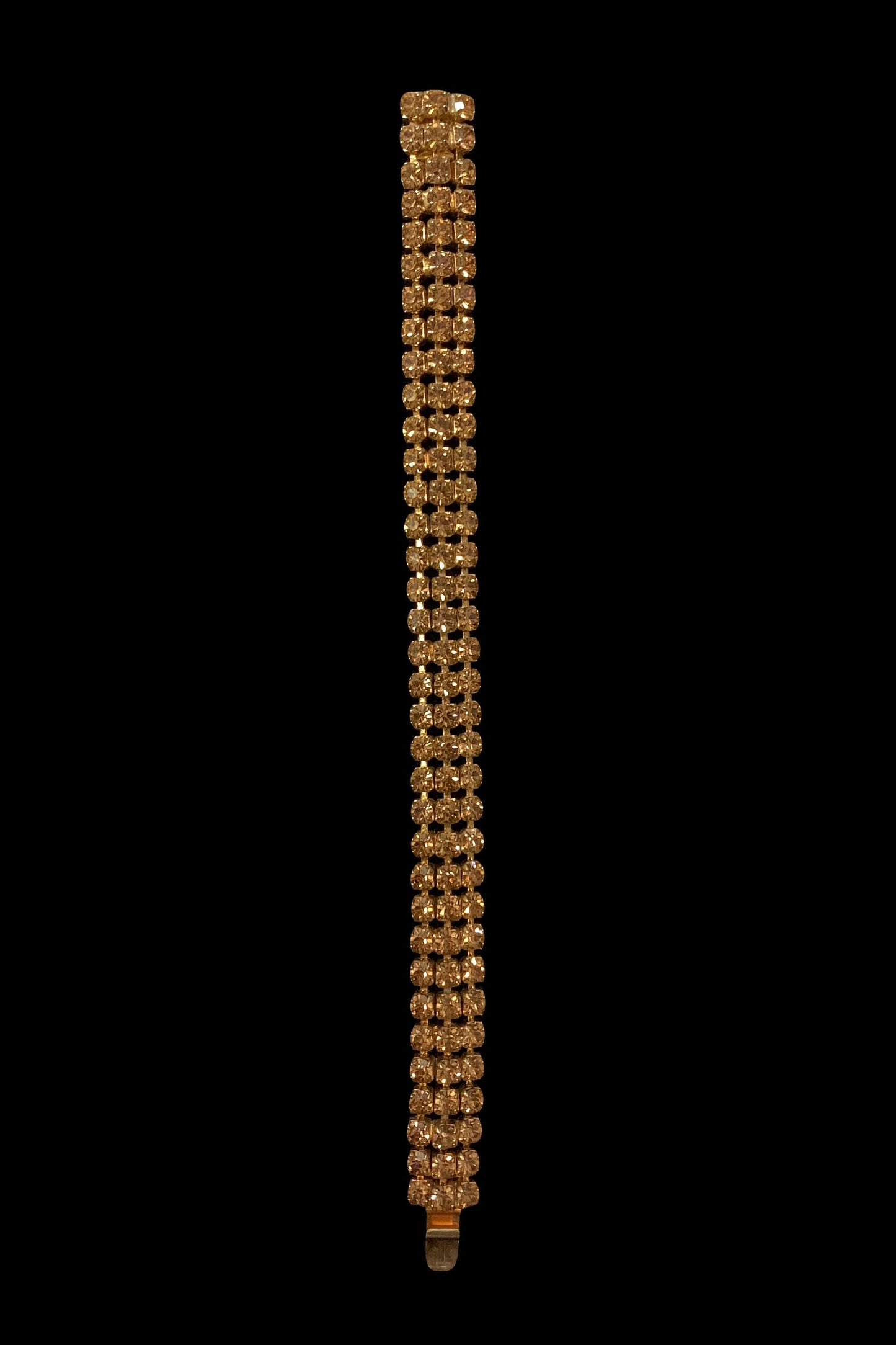 Weiss Prong Set Faux Topaz Crystal on Goldtone Bracelet - Sassy Topaz Weiss Bracelet