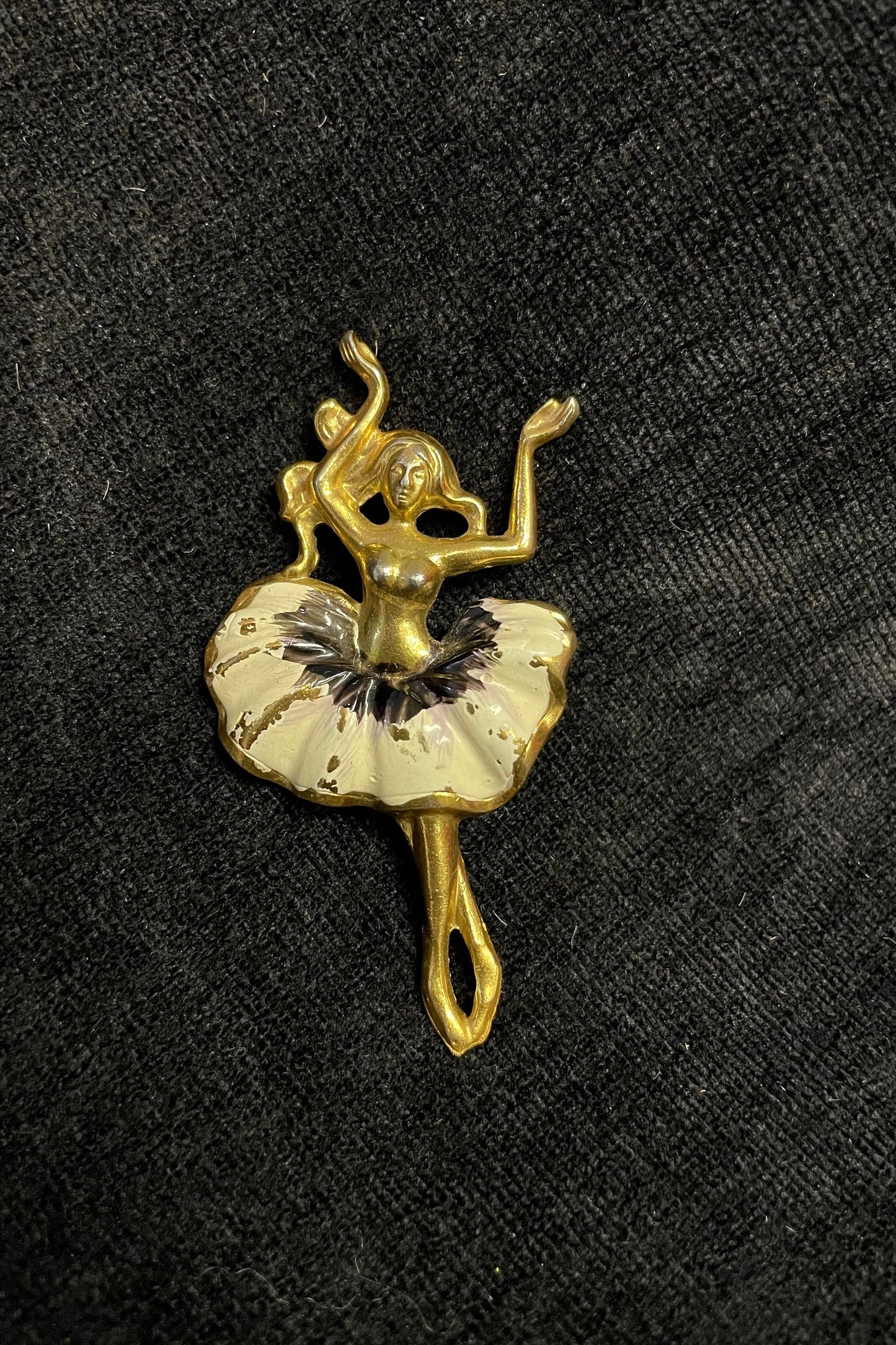 Gold Ballerina Dancer Pin Brooch - Vintage Ballerina Pin