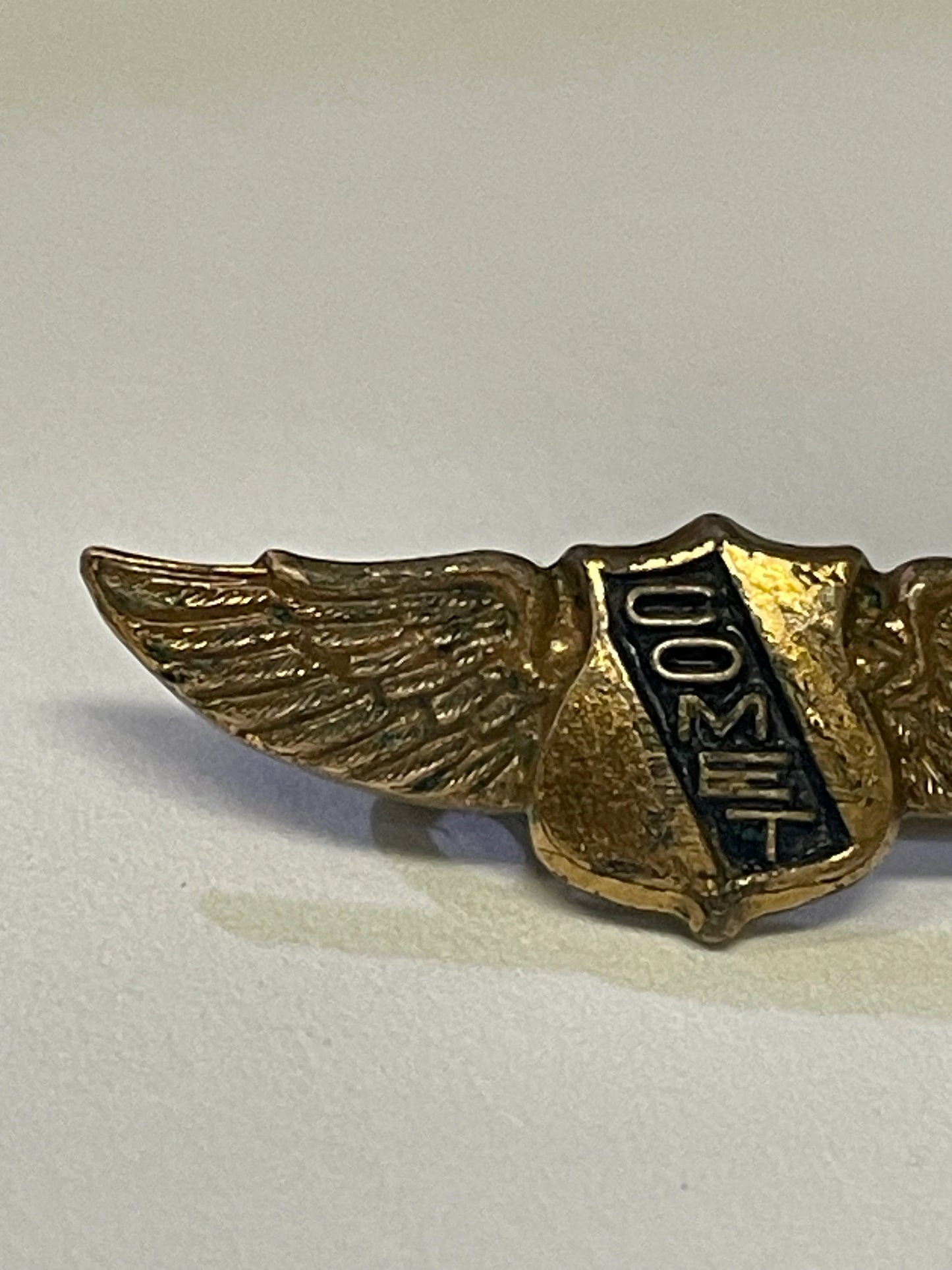 Brass COMET Wing Pin - Airplane Pin - Wings Pin