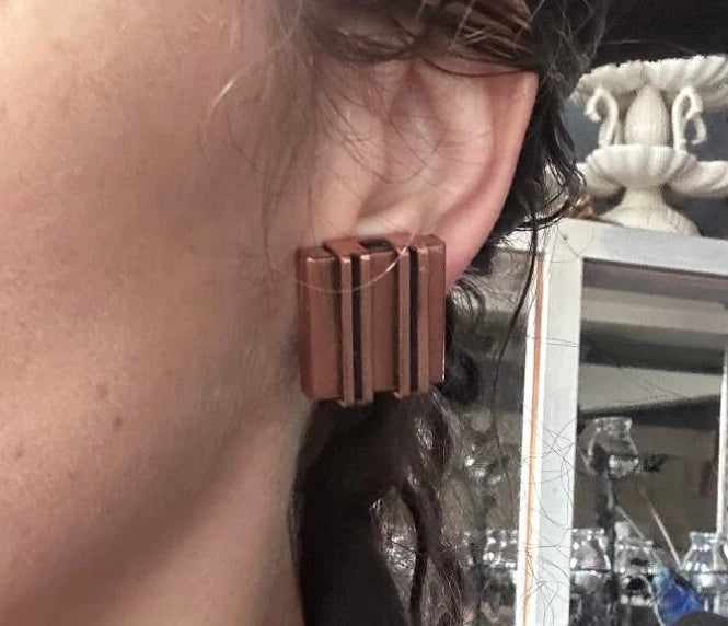 Renoir Geometric Copper Bracelet and Earrings - Renoir Copper Jewelry Set