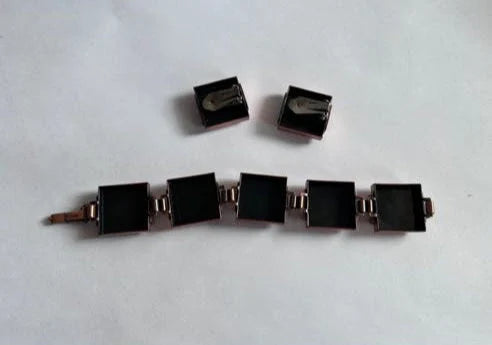 Renoir Geometric Copper Bracelet and Earrings - Renoir Copper Jewelry Set