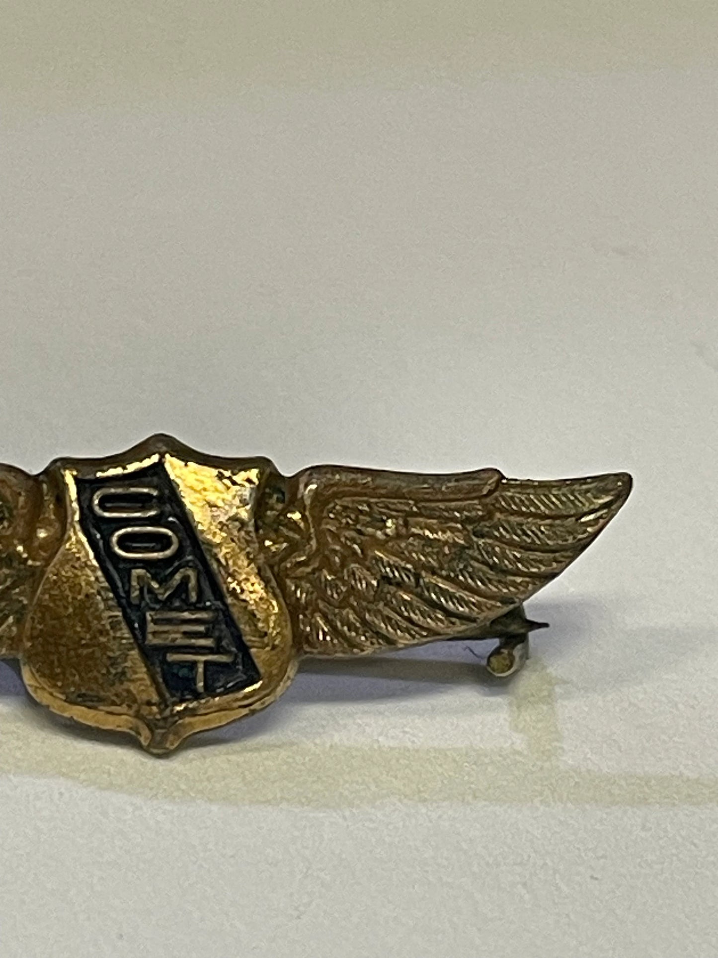 Brass COMET Wing Pin - Airplane Pin - Wings Pin