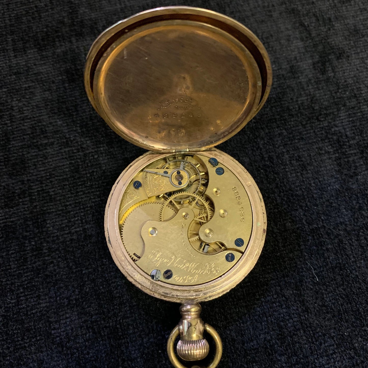14K Gold Elgin Pocket Watch - Gold Elgin Pocket Watch with Chain