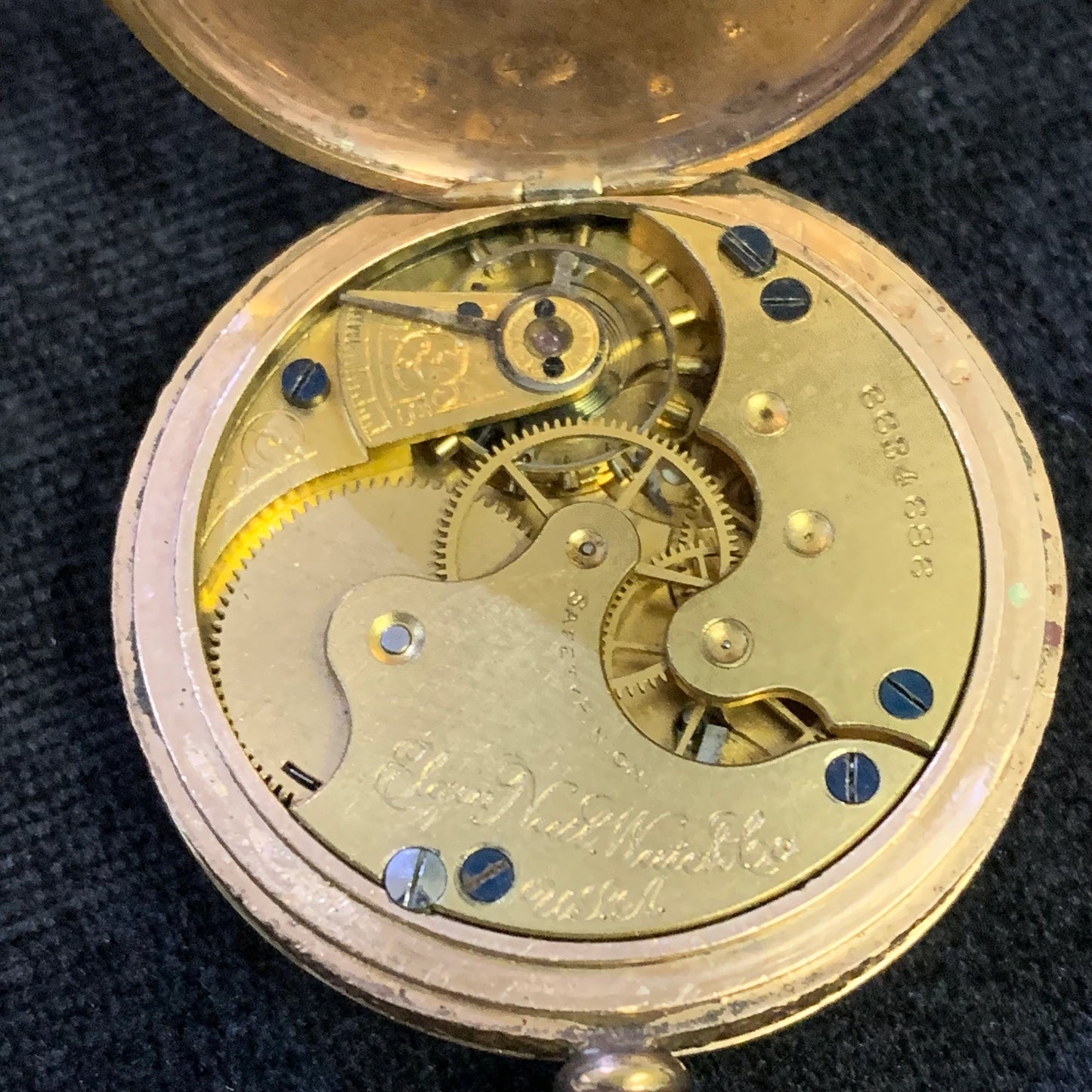 14K Gold Elgin Pocket Watch - Gold Elgin Pocket Watch with Chain