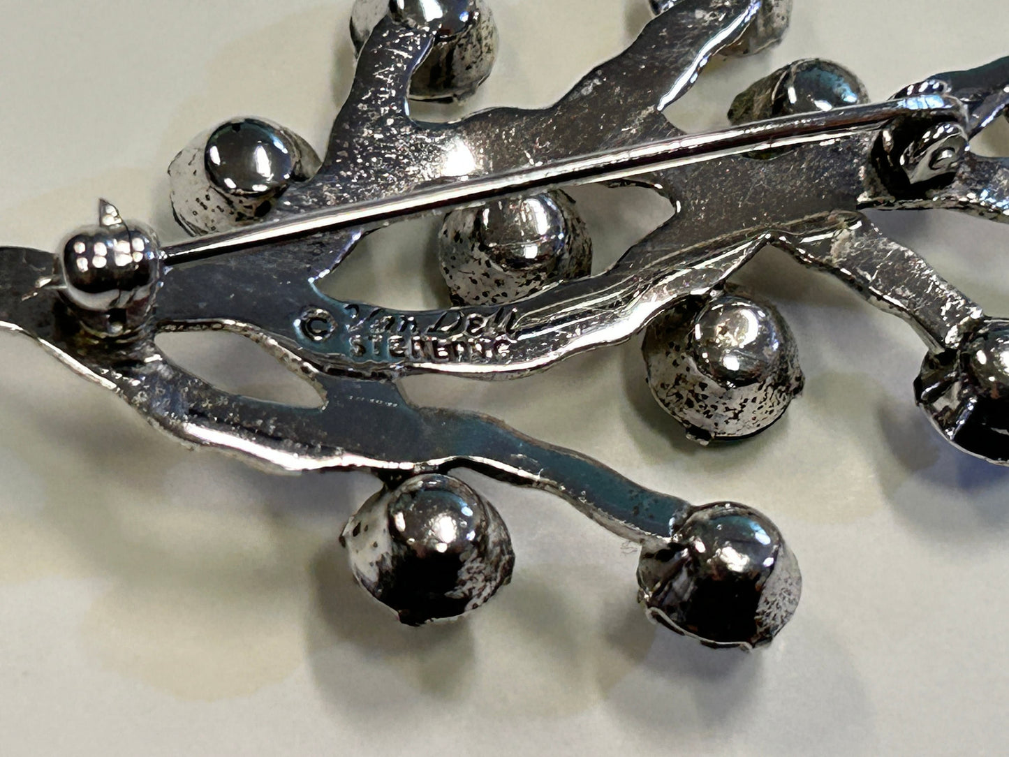 Van Dell Sterling Silver Tree Branch with 11 Birthstones Brooch