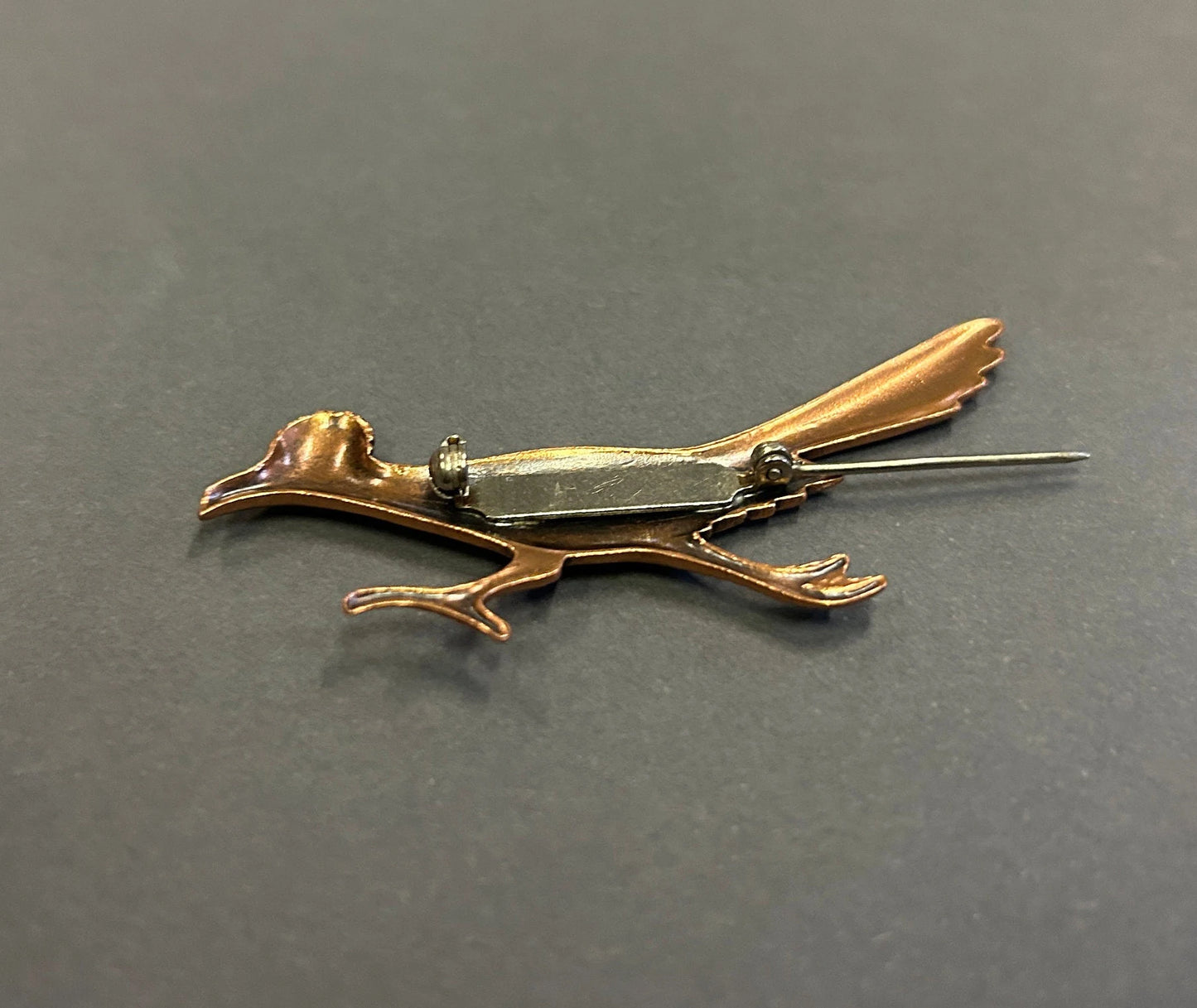 Road Runner Pin - Vintage Copper - Brooch Pin