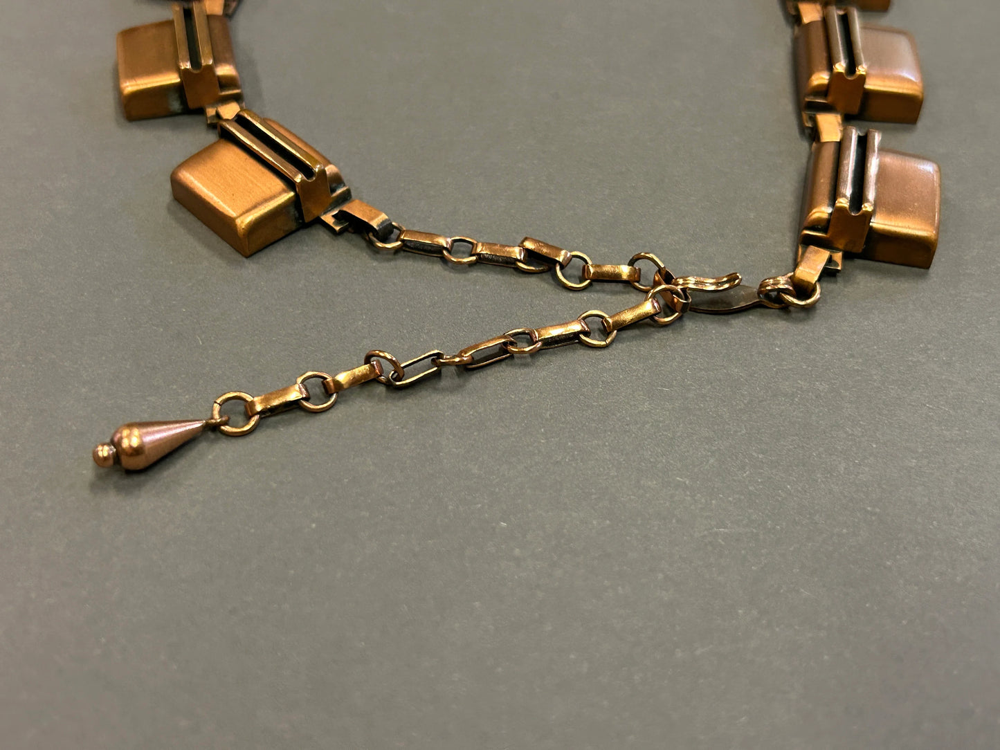 Signed Renoir Geometric Choker Necklace - Vintage - Copper Jewelry