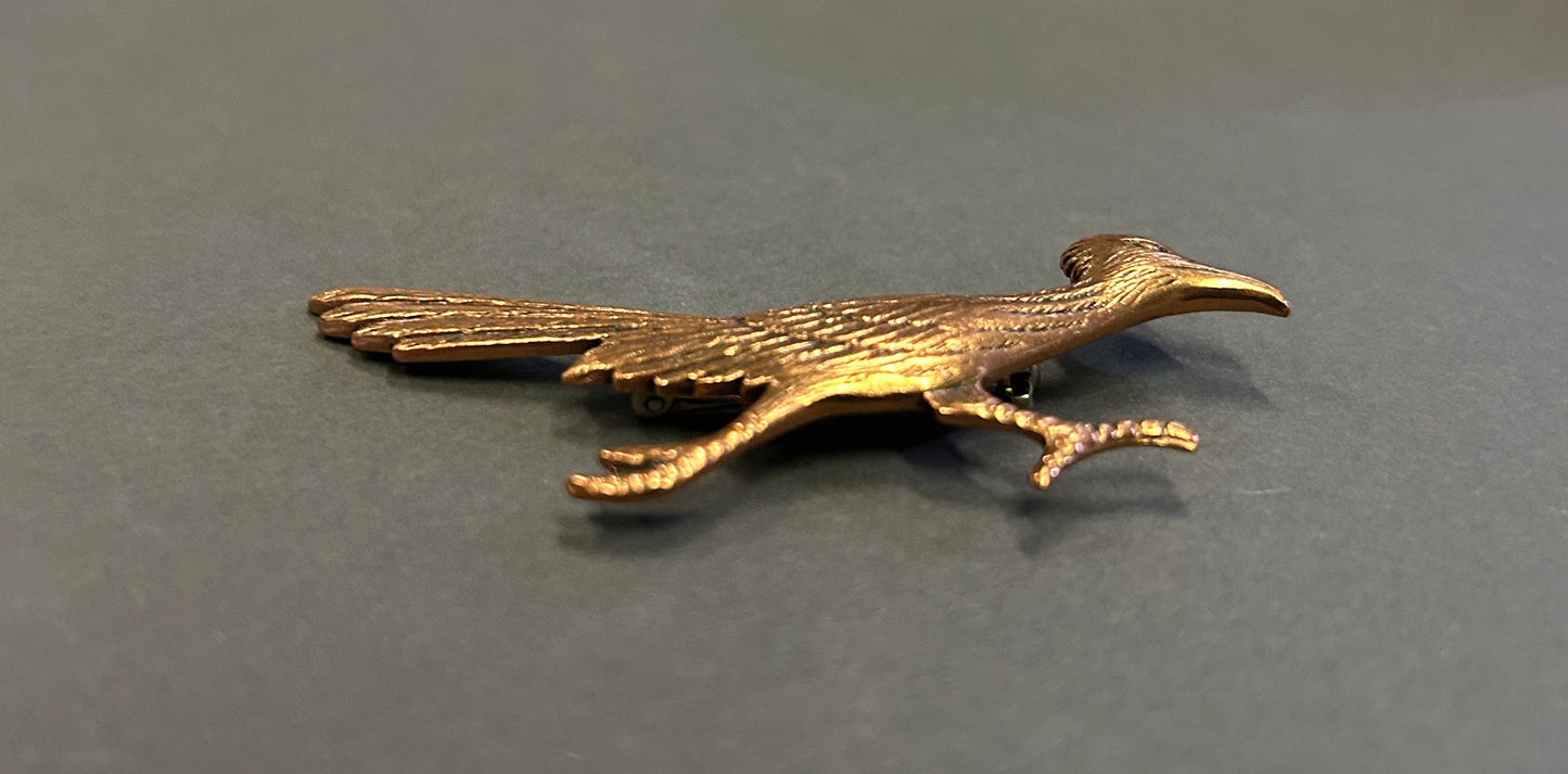 Road Runner Pin - Vintage Copper - Brooch Pin