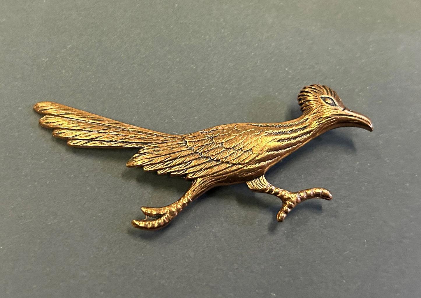 Road Runner Pin - Vintage Copper - Brooch Pin