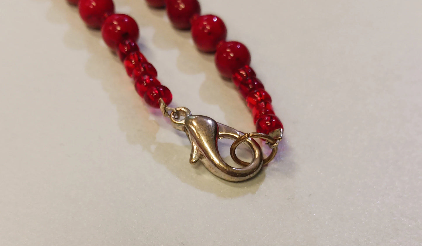 Red Murano Glass Beaded Necklace