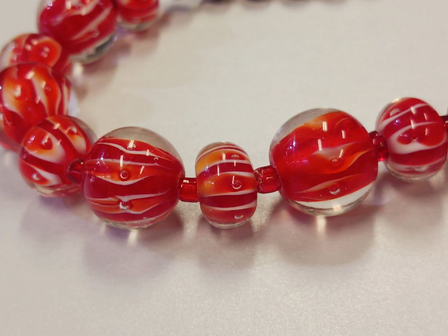Red Murano Glass Beaded Necklace