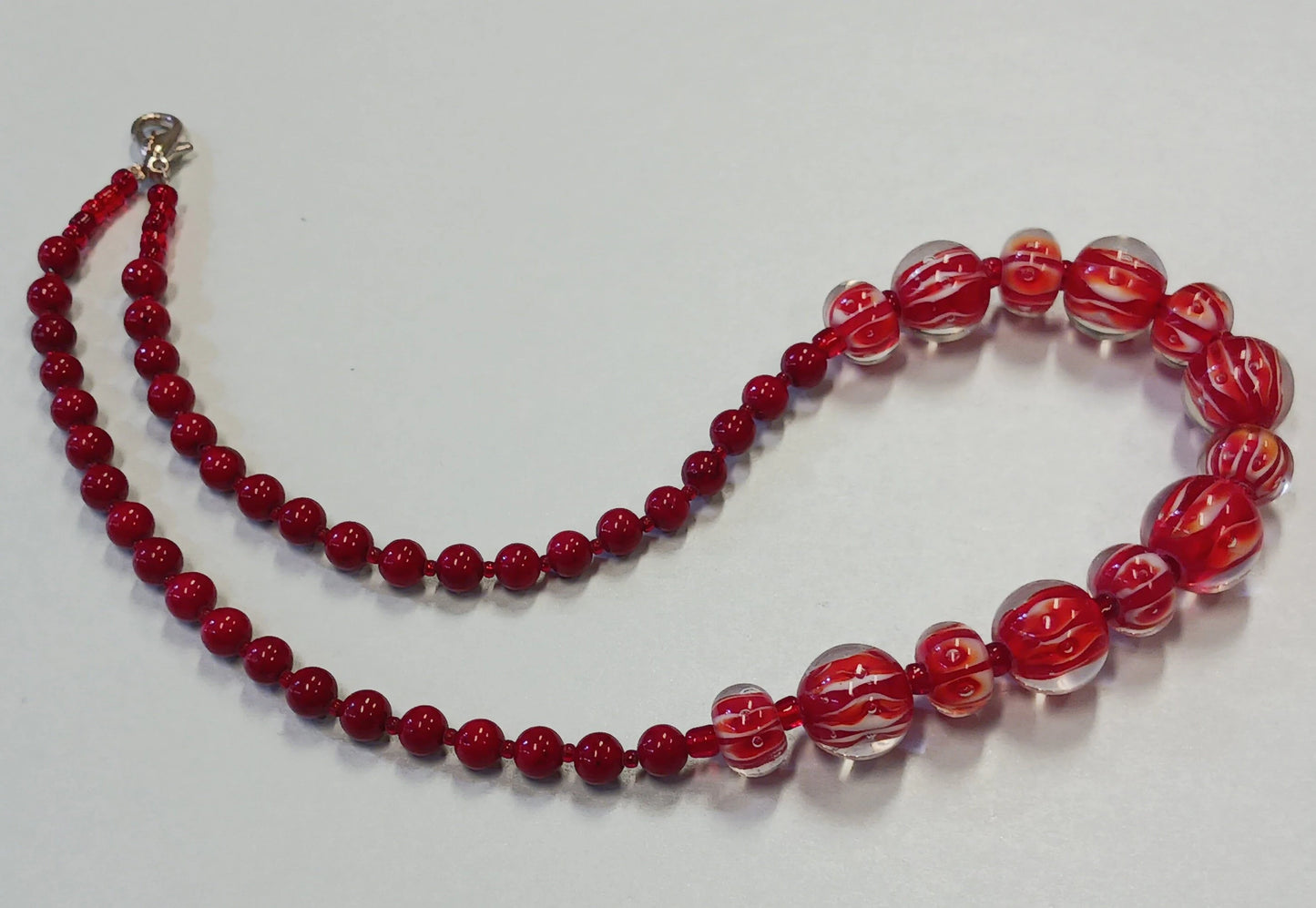 Red Murano Glass Beaded Necklace