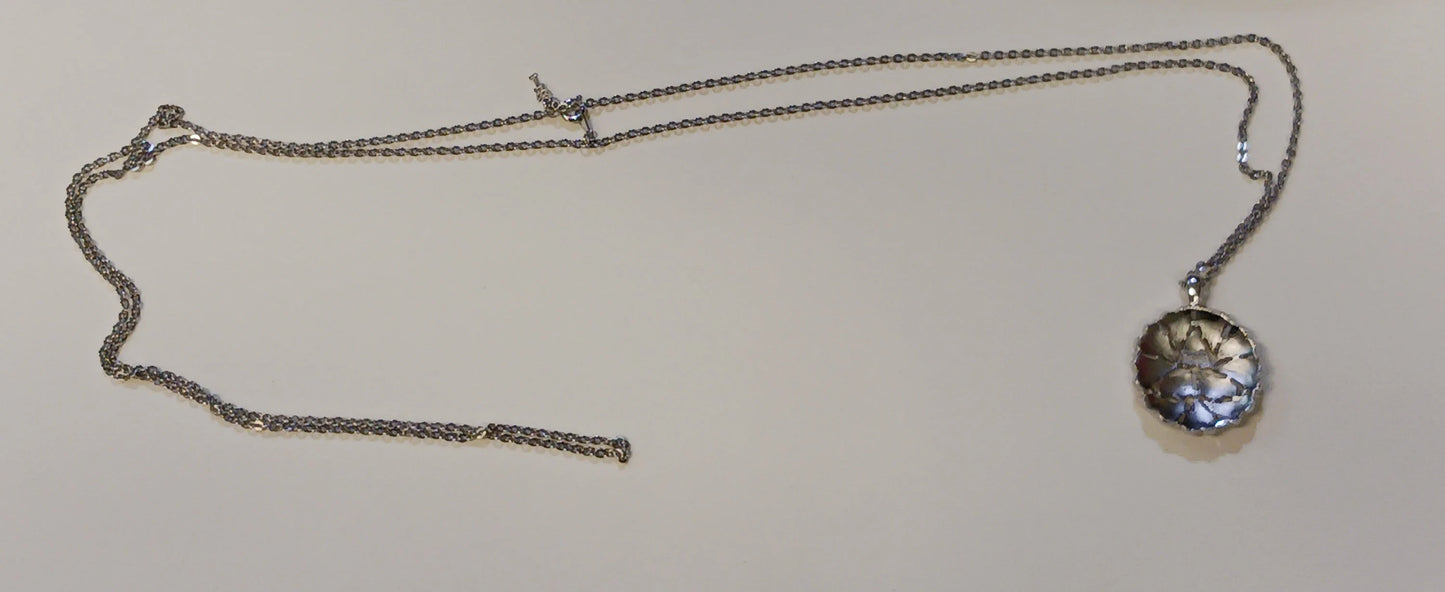 Trifari Double-Chained Silver Tone Necklace With Happy Heart Pendant- Signed Vintage Trifai 1970s - 1980s