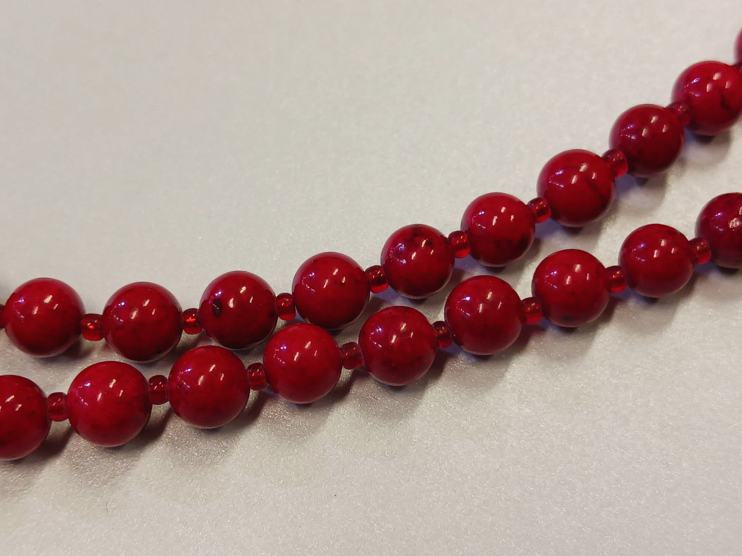 Red Murano Glass Beaded Necklace