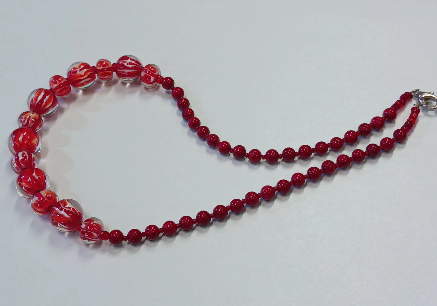 Red Murano Glass Beaded Necklace