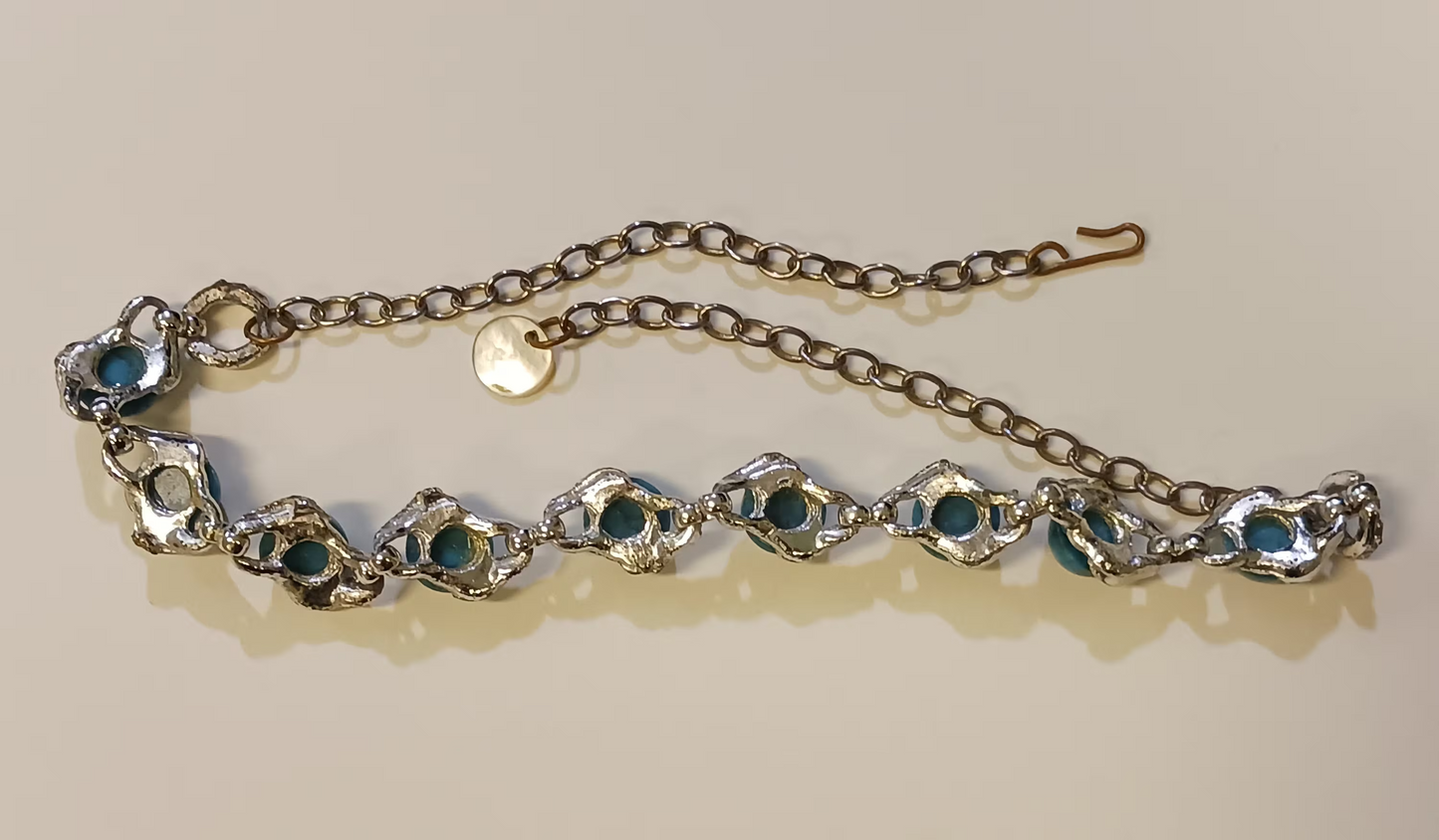 Blue Thermoset Bead Necklace - Plastic Jewelry - Vintage 1950-60s