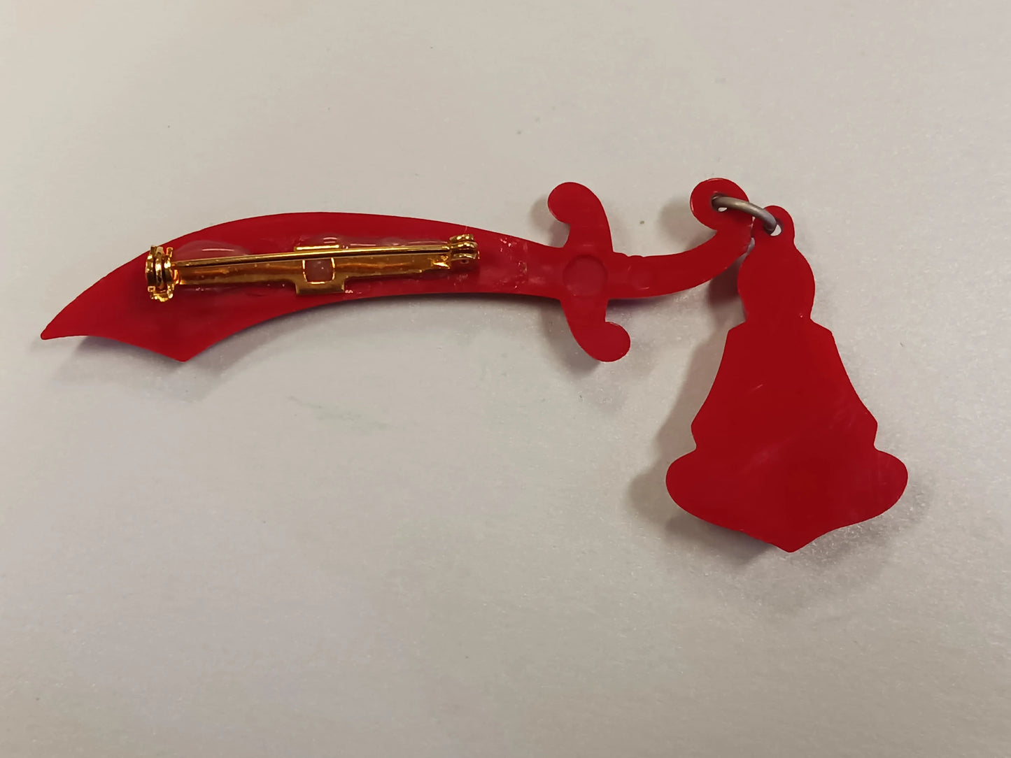 Bakelite Scimitar and Dangle Brooch