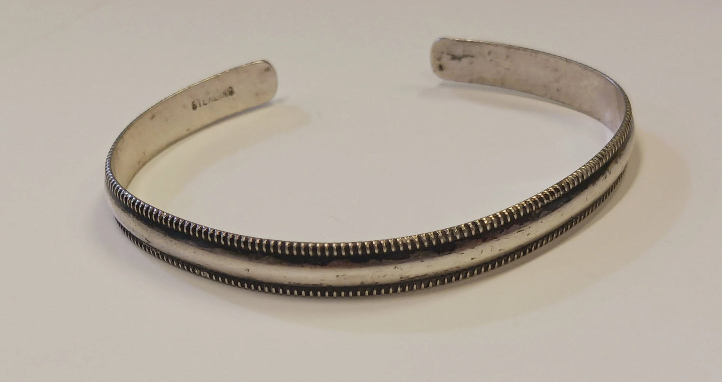 Dainty Sterling Silver Bracelet - Vintage Silver Jewelry