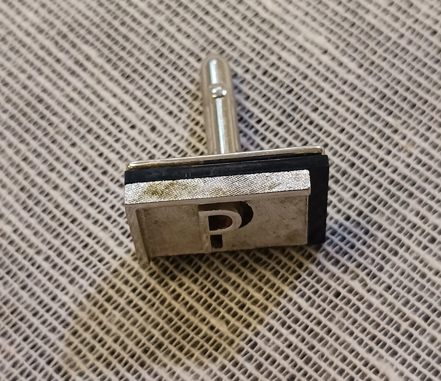 Swank 3D Monogram "P" Cuff Links - Signed Cuff Links - Vintage 1970-80s