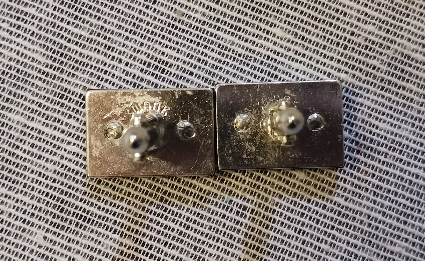 Swank 3D Monogram "P" Cuff Links - Signed Cuff Links - Vintage 1970-80s