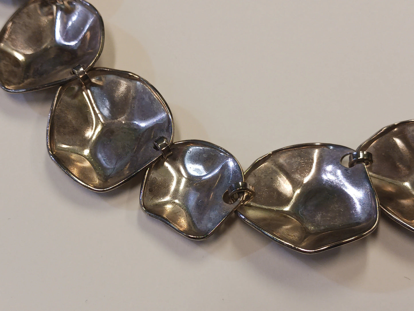 Metal Turtle Shell Statement Necklace - Brutalist Modern Jewelry - Vintage 1970s