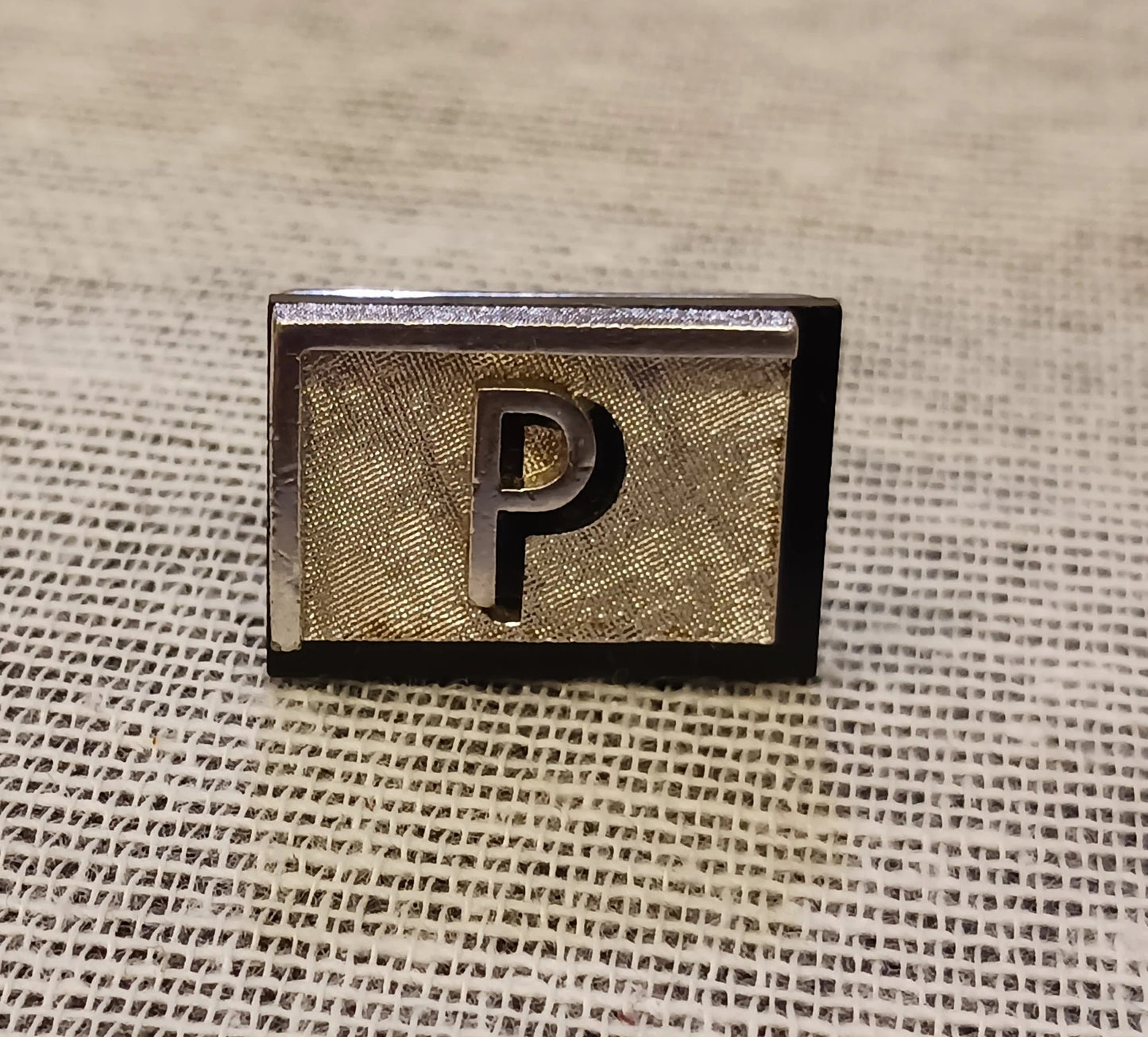 Swank 3D Monogram "P" Cuff Links - Signed Cuff Links - Vintage 1970-80s