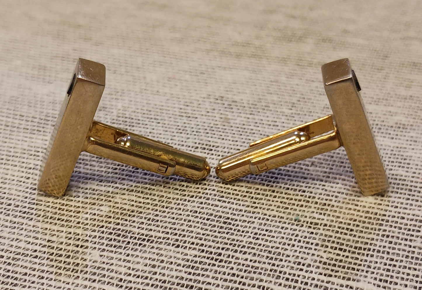 Hickok Gold Tone Cuff Links with Faux Stone Accents