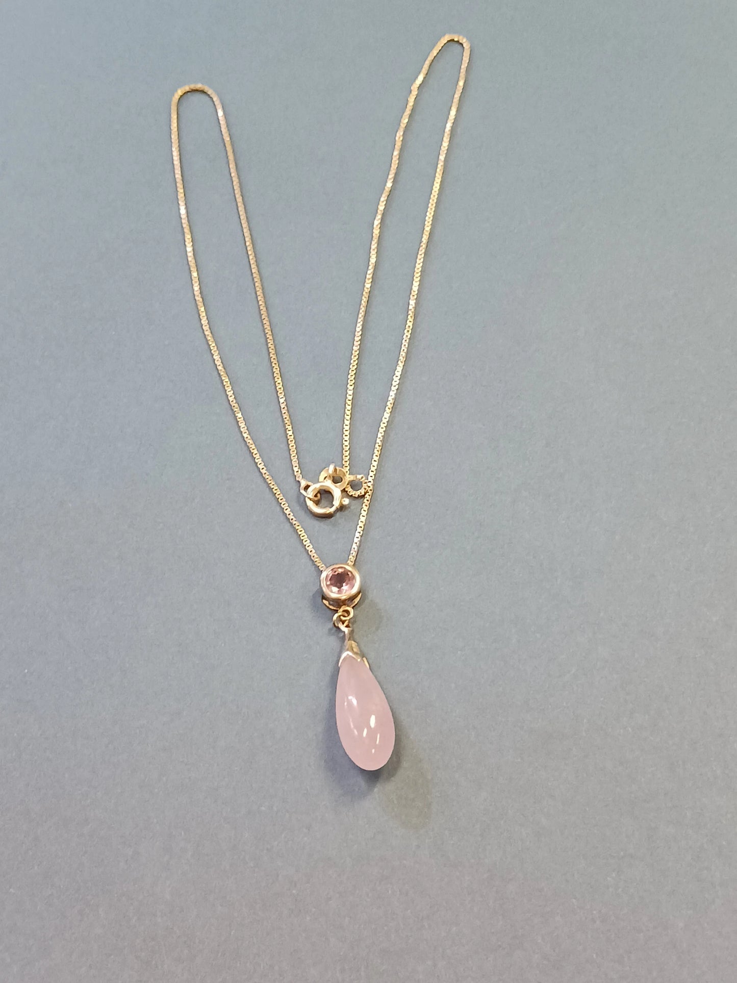 Lavender Jade Teardrop on .925 Silver Chain - Signed KC Necklace