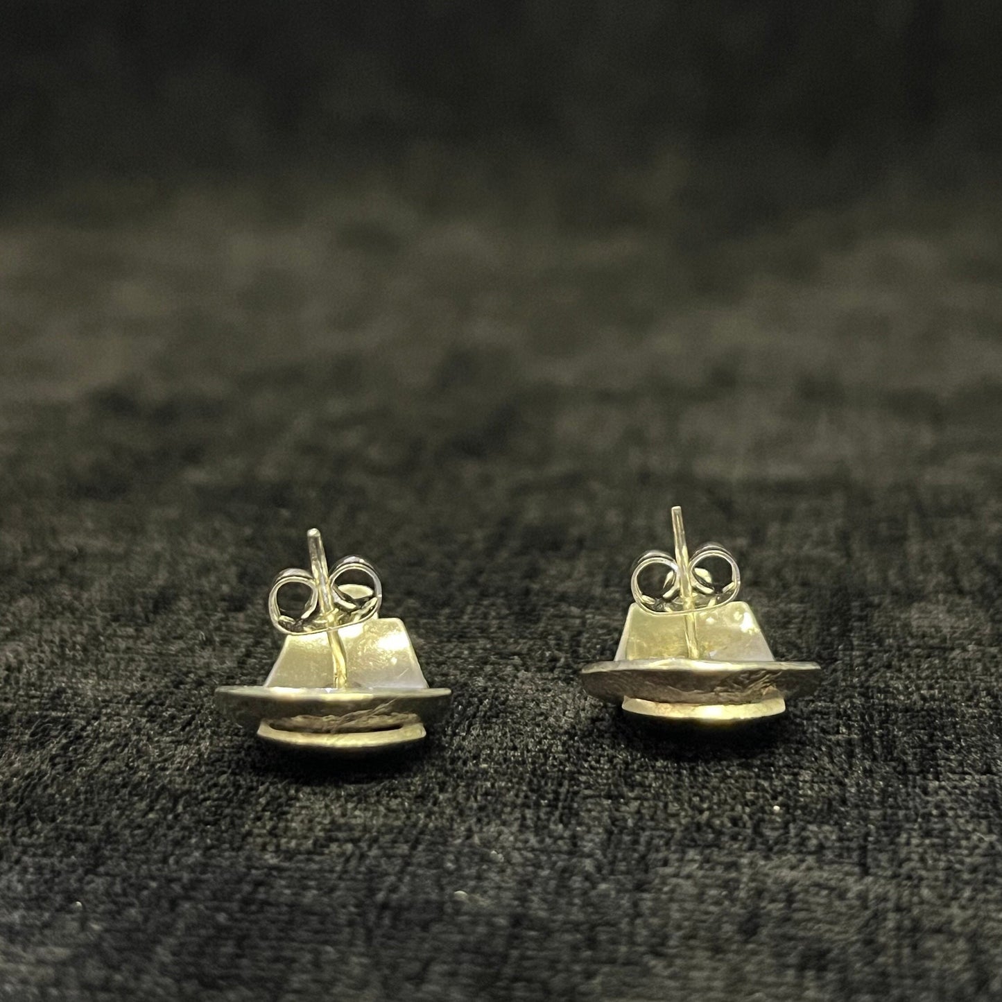 Curved Silver Earrings with Posts - Vintage Small BoHo Earrings - Cowgirl Perfect Earrings