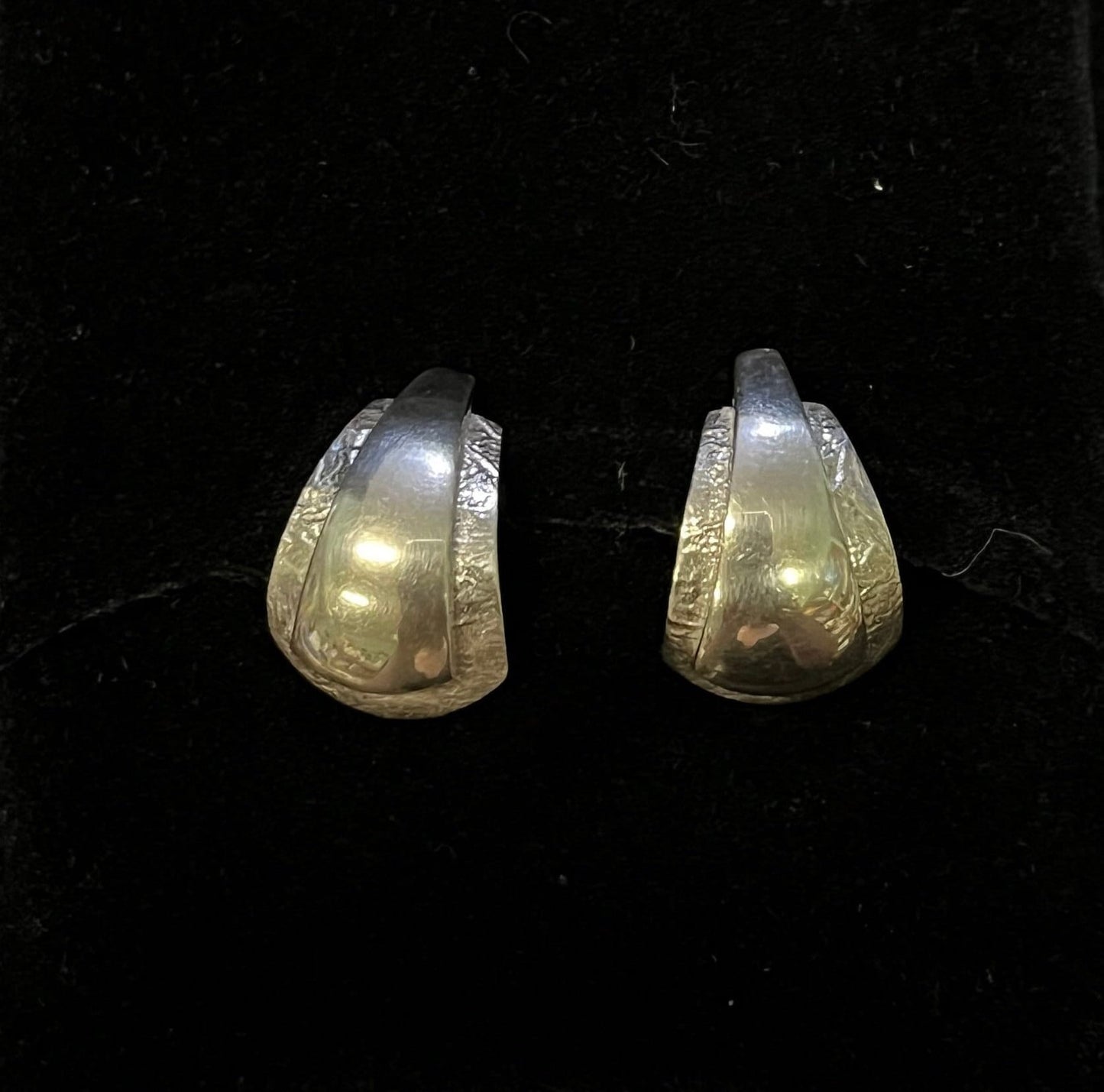 Curved Silver Earrings with posts- Vintage Small BoHo Earrings - Cowgirl Perfect Earrings
