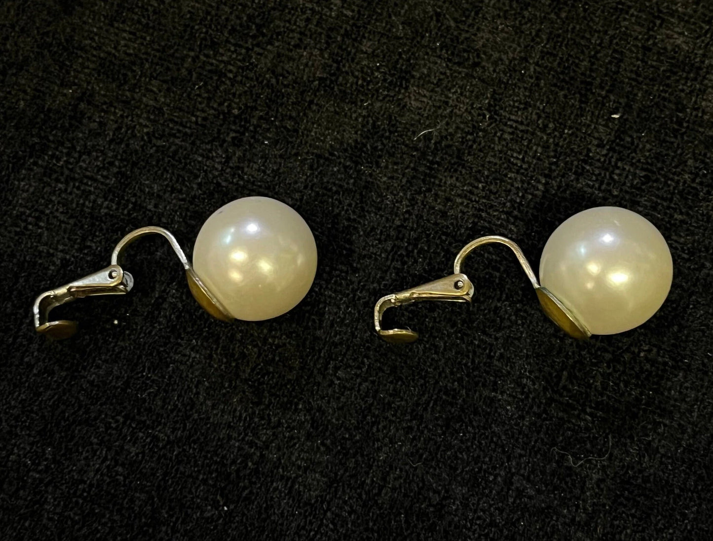 Large Cultured Pearl Clip-On Earrings - Vintage Pearl Jewelry