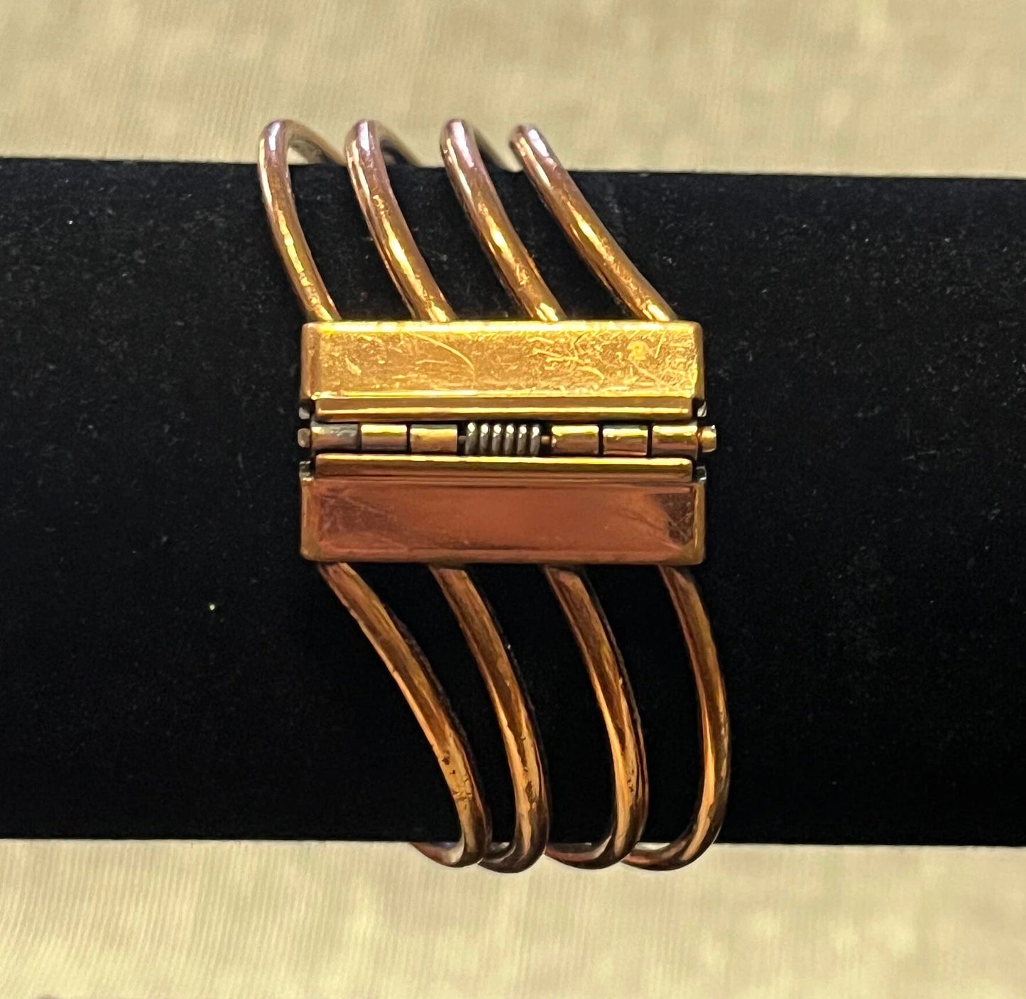 Renoir Copper Clamp On Bracelet - Vintage Mid Century - Geometric Bracelet