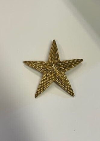 BSK Military Star Brooch - Gold Toned - Vintage