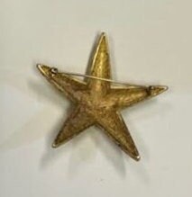 BSK Military Star Brooch - Gold Toned - Vintage