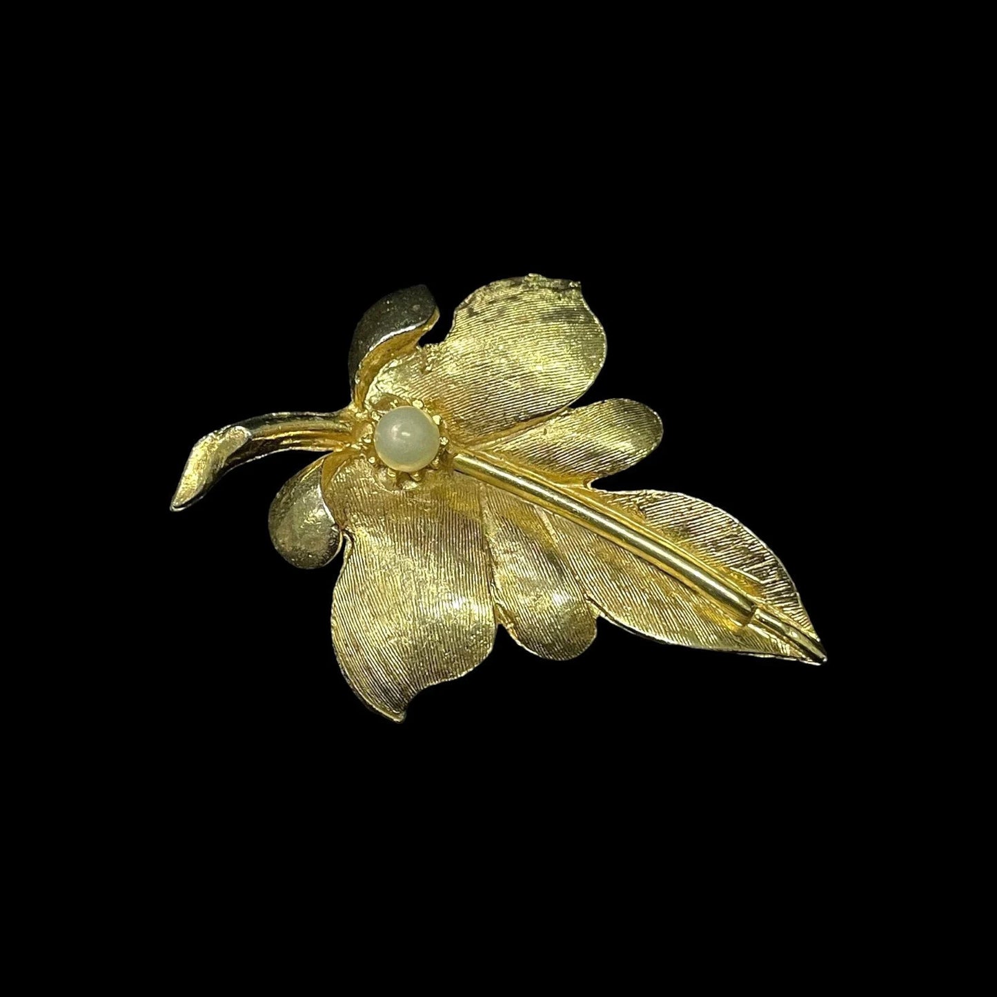 Leaf Broach with Simulated Pearl - Pearls from Majorca - Made in Spain- In Original Box