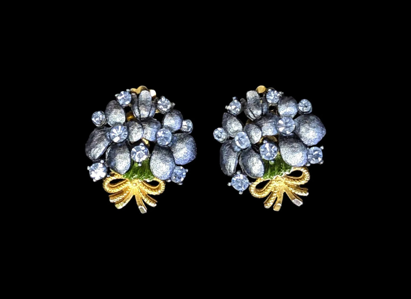 Something Blue, Blue Bouquet Earrings- Wedding Perfect Vintage